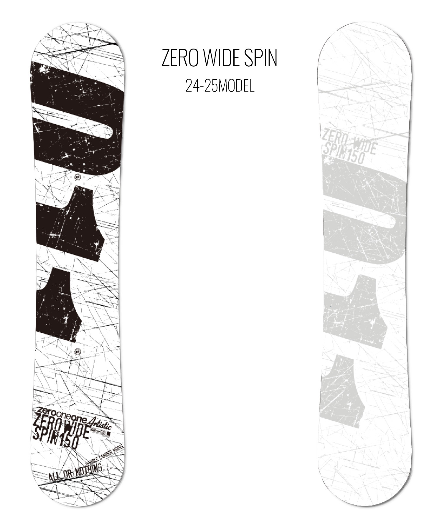 【早期購入】011artistic ゼロワン スノーボード 板 メンズ 国産 グラトリ ZERO WIDE SPIN ムラサキスポーツ 24-25モデル LL B15(white-148cm)
