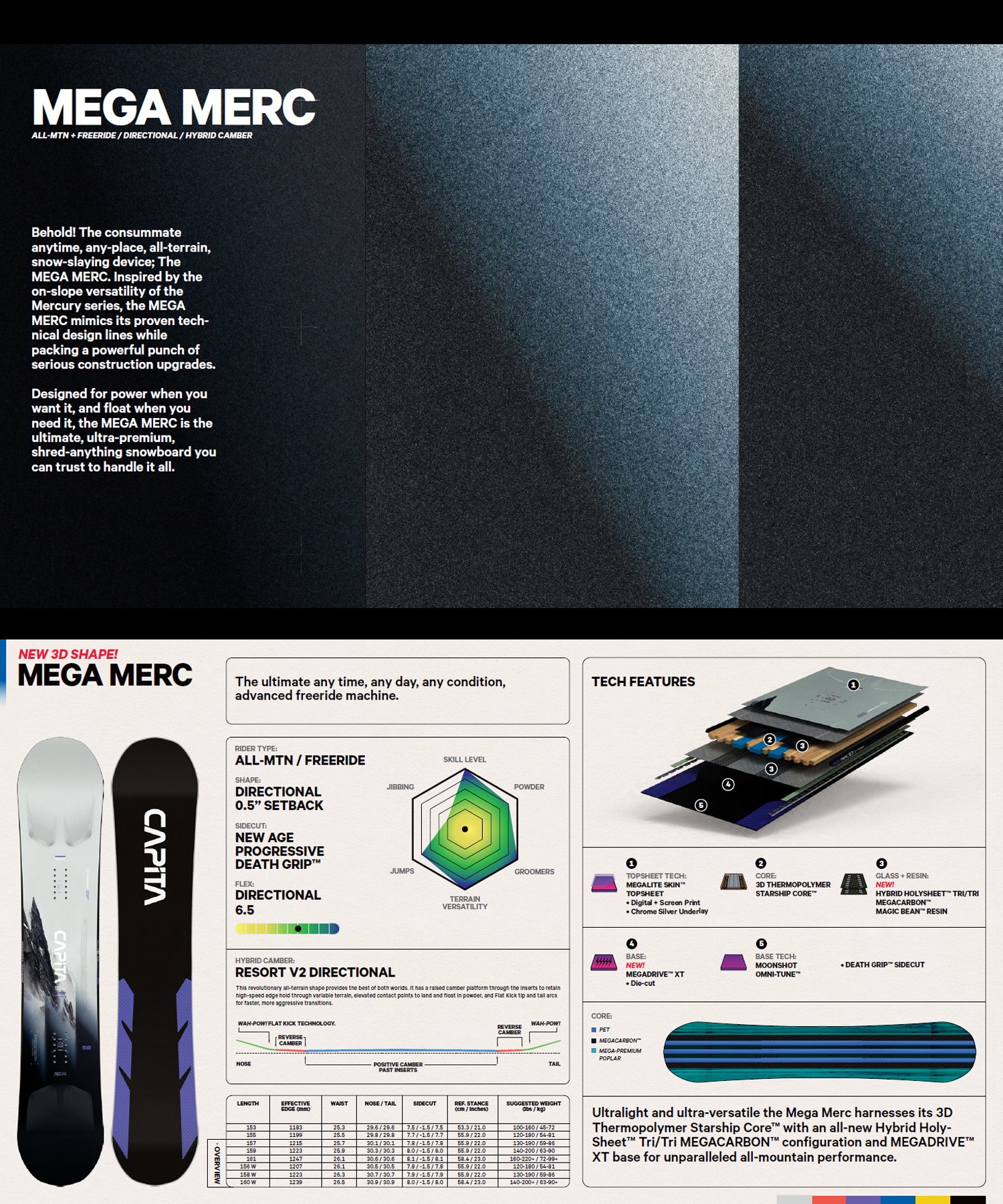 【早期購入】CAPITA キャピタ スノーボード 板 メンズ MEGA MERCURY ムラサキスポーツ 24-25モデル LL A19(ONECOLOR-153cm)