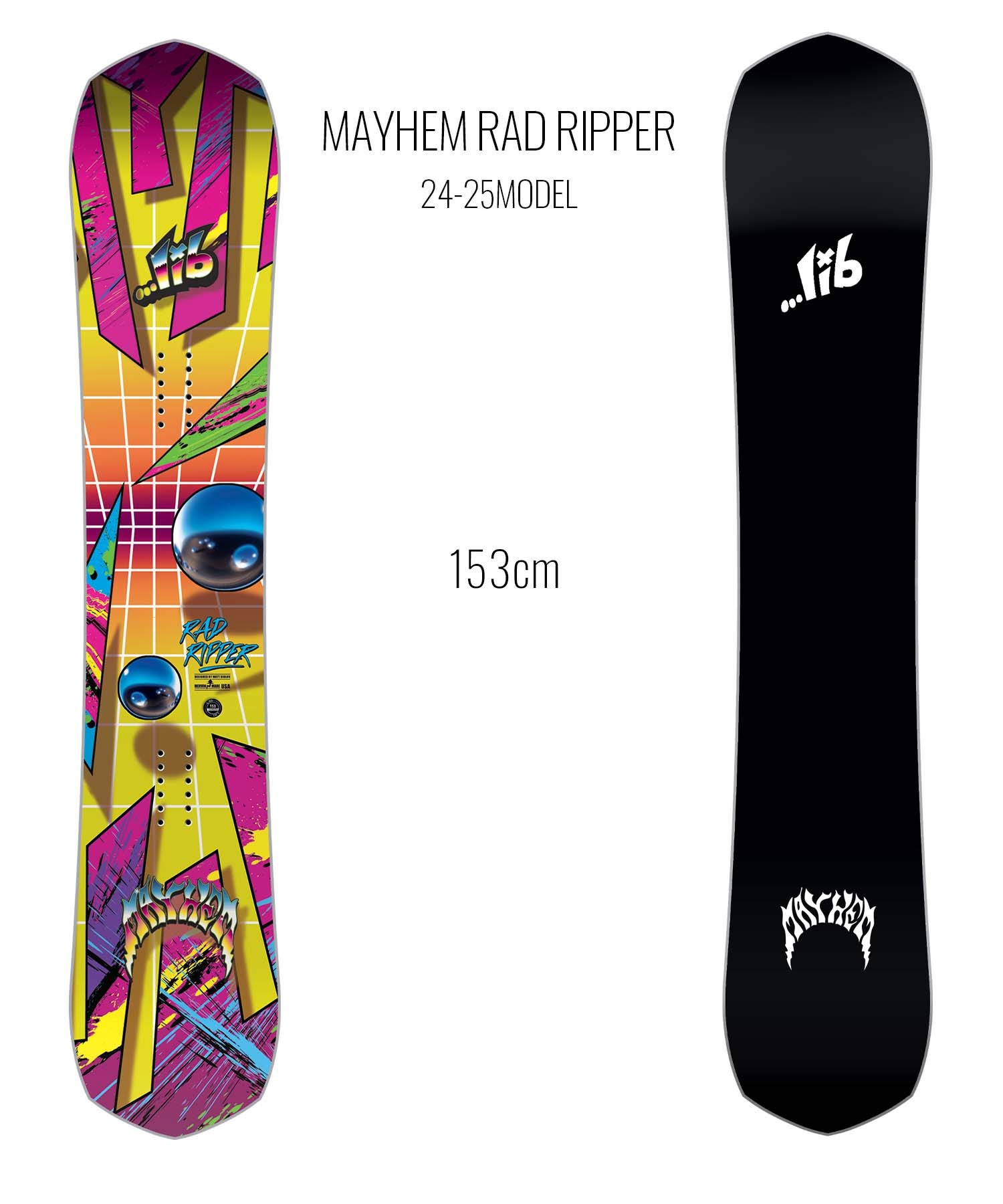 【早期購入】LIBTECH リブテック スノーボード 板 メンズ メイヘム MAYHEM RAD RIPPER ムラサキスポーツ 24-25モデル LL A26(BK-153cm)