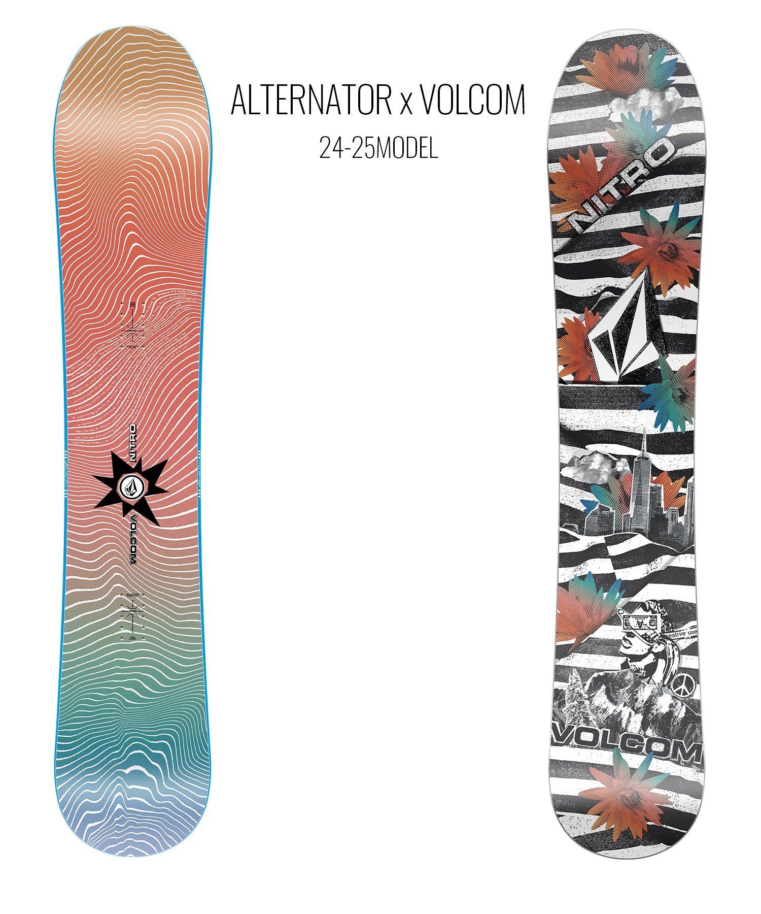 【早期購入】NITRO ナイトロ スノーボード 板 メンズ ALTERNATOR × VOLCOM ムラサキスポーツ 24-25モデル LL A26(ONECOLOR-154cm)