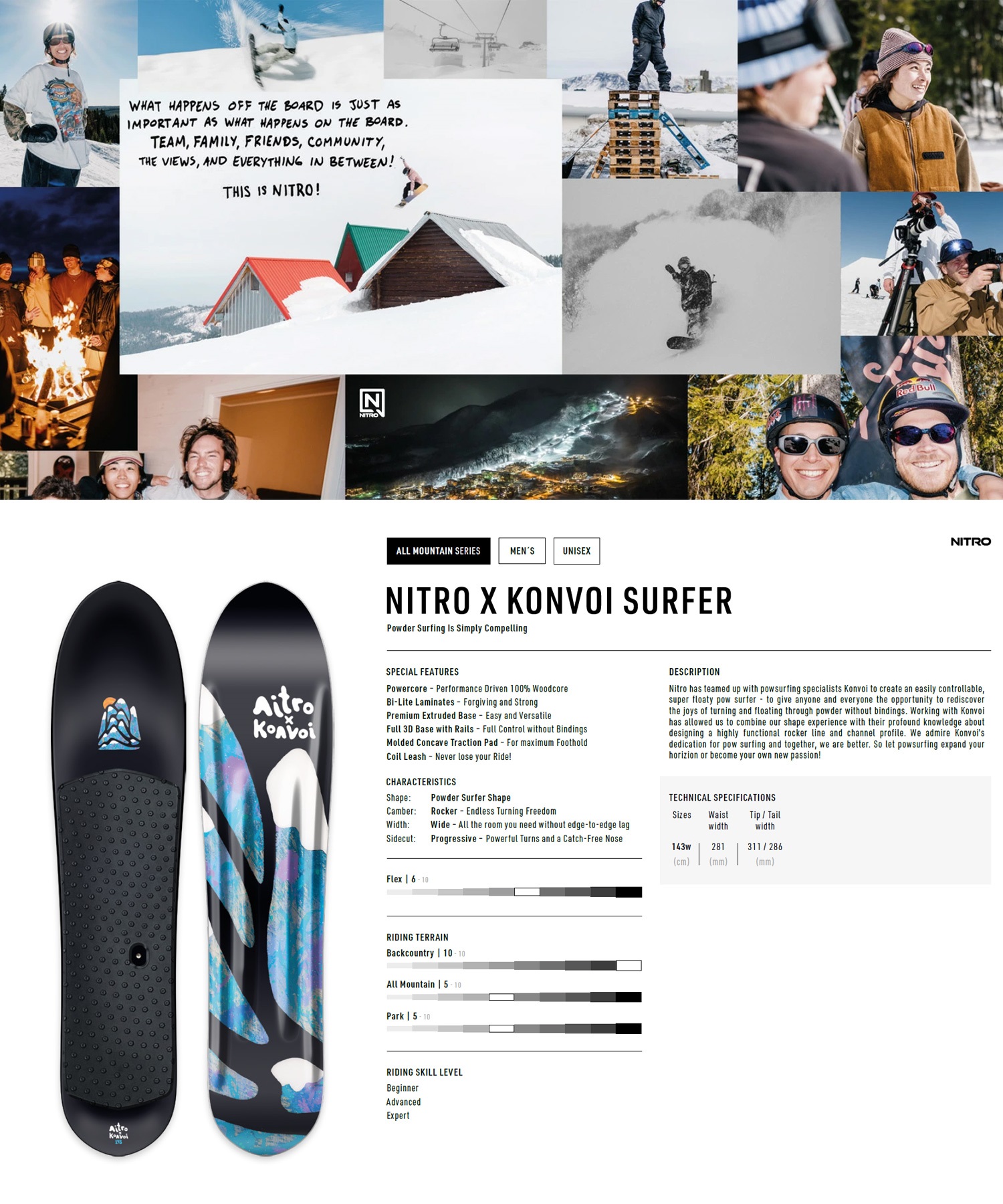 NITRO ナイトロ スノーボード 板 ユニセックス NITRO X KONVOI SURFER ムラサキスポーツ 24-25モデル LL I26(ONECOLOR-143Wcm)