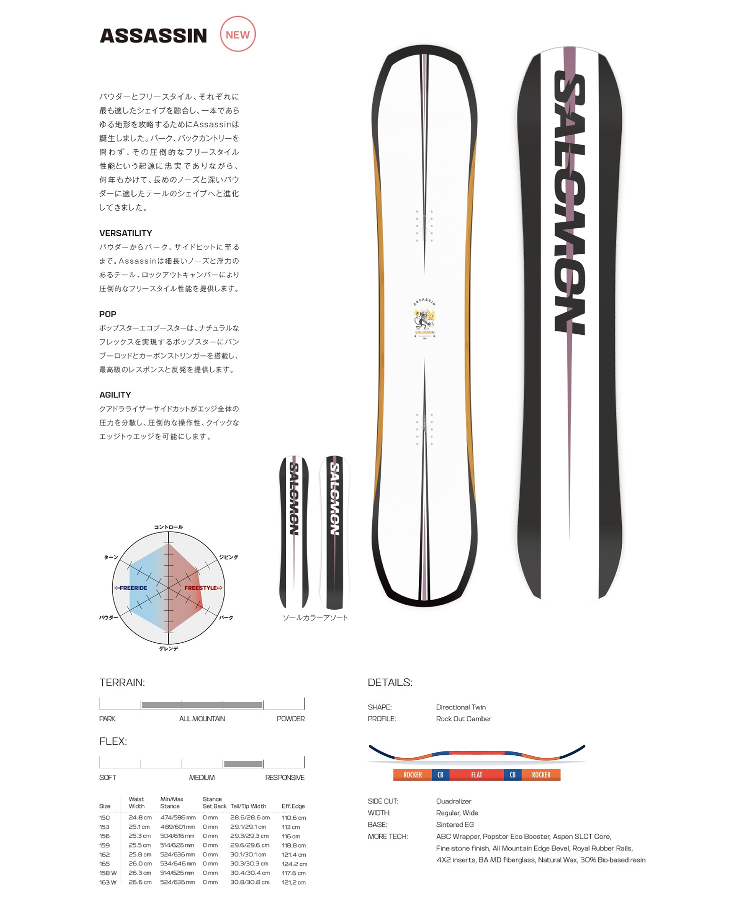 【早期購入】SALOMON サロモン スノーボード 板 メンズ ASSASSIN ムラサキスポーツ 24-25モデル LL A19(ONECOLOR-150cm)