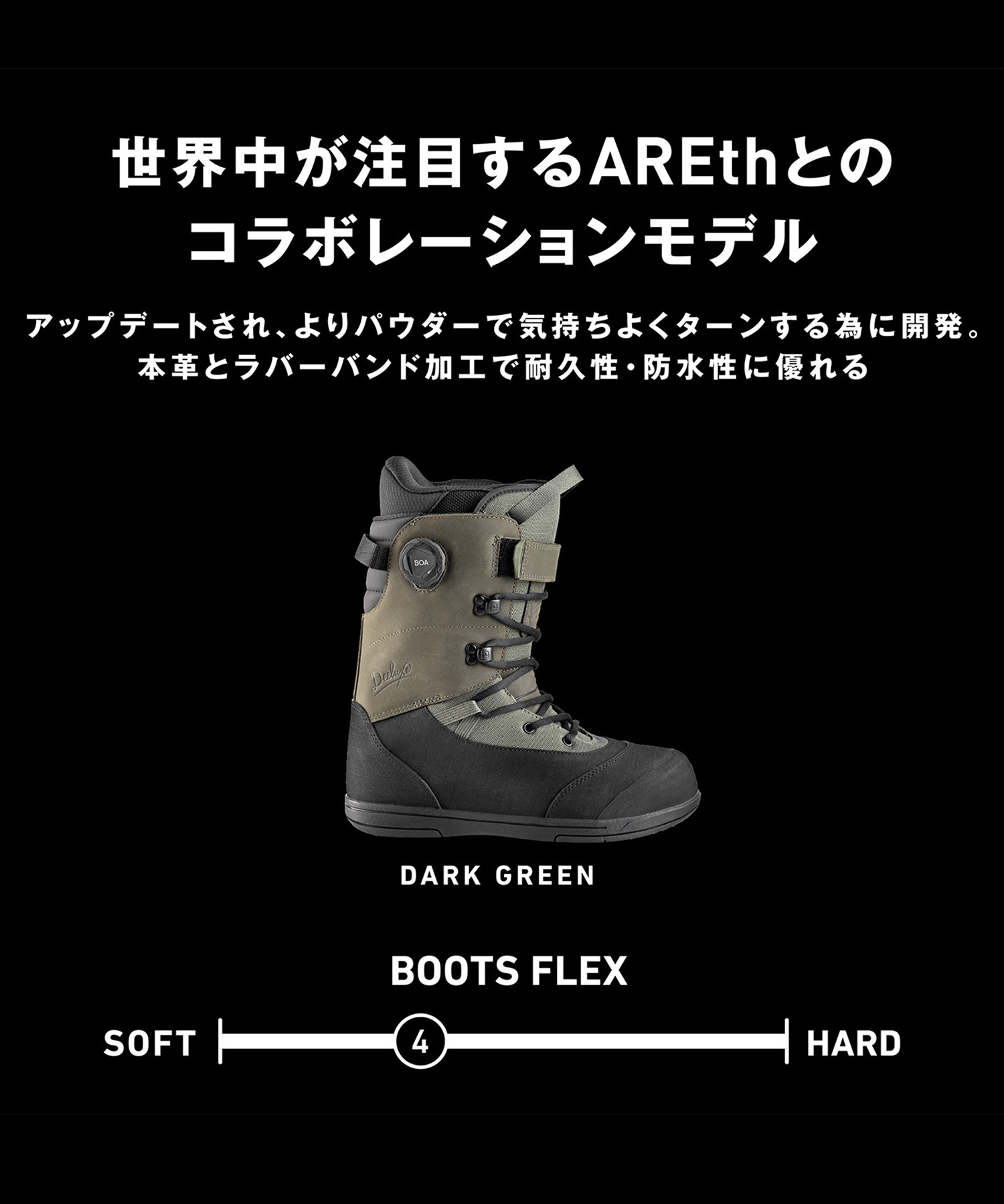 スノーボード ブーツ メンズ DEELUXE ディーラックス ARETH RINS3 23-24モデル ムラサキスポーツ KK B16(DARKGREEN-25.0cm)