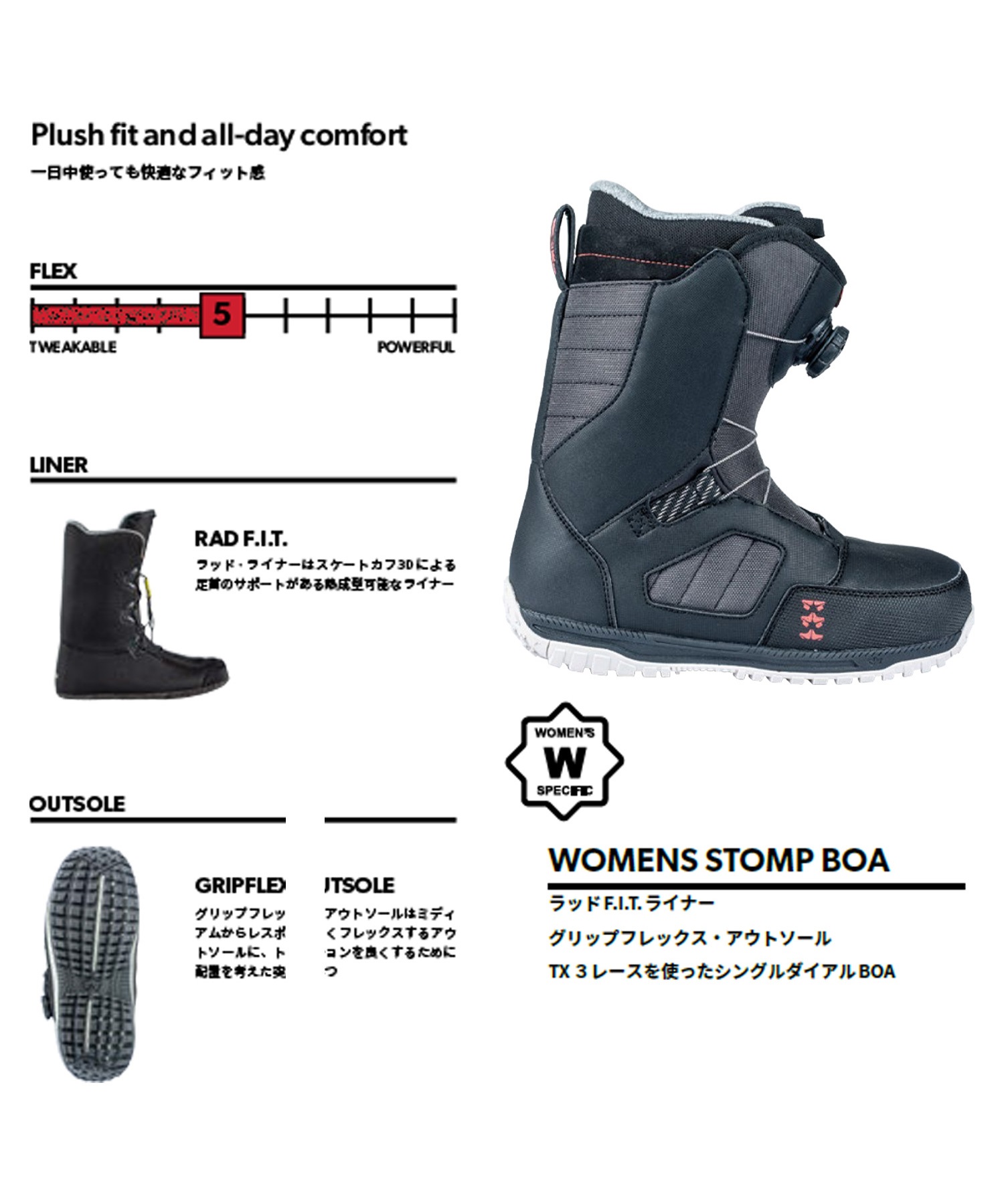 スノーボード ブーツ レディース ROME SDS ローム WOMENS-STOMP-BOA 23 