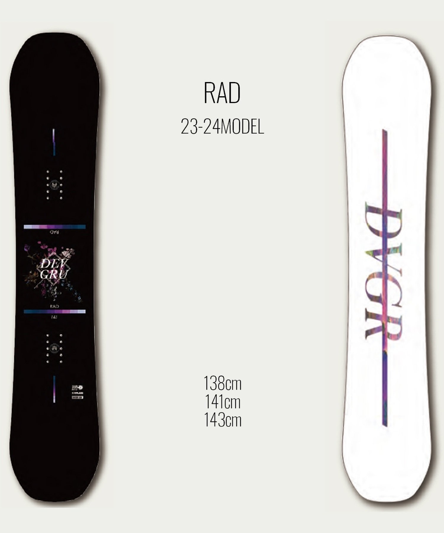 ☆スノーボード＋バインディング 2点セット DEVGRU デブグル RAD HEAD ヘッド FX MU 23-24モデル ムラサキスポーツ(138cm-WHITE-S)