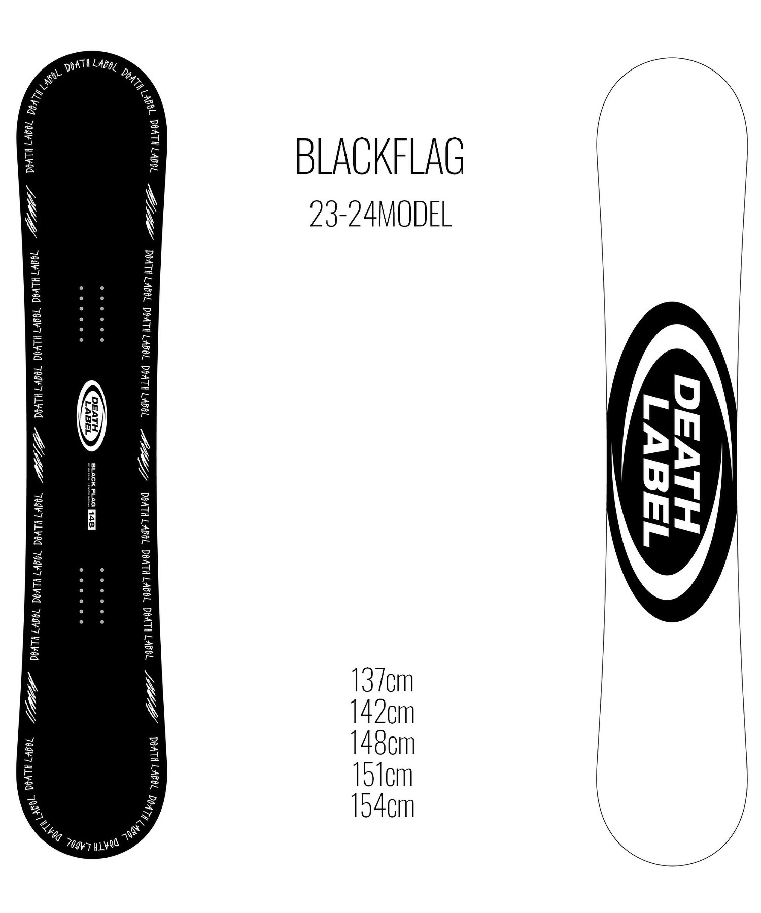 ☆スノーボード＋バインディング 2点セット DEATH LABEL デスレーベル BLACKFLAG FLUX フラックス PR 23-24モデル ムラサキスポーツ(154cm-BLACK-S)