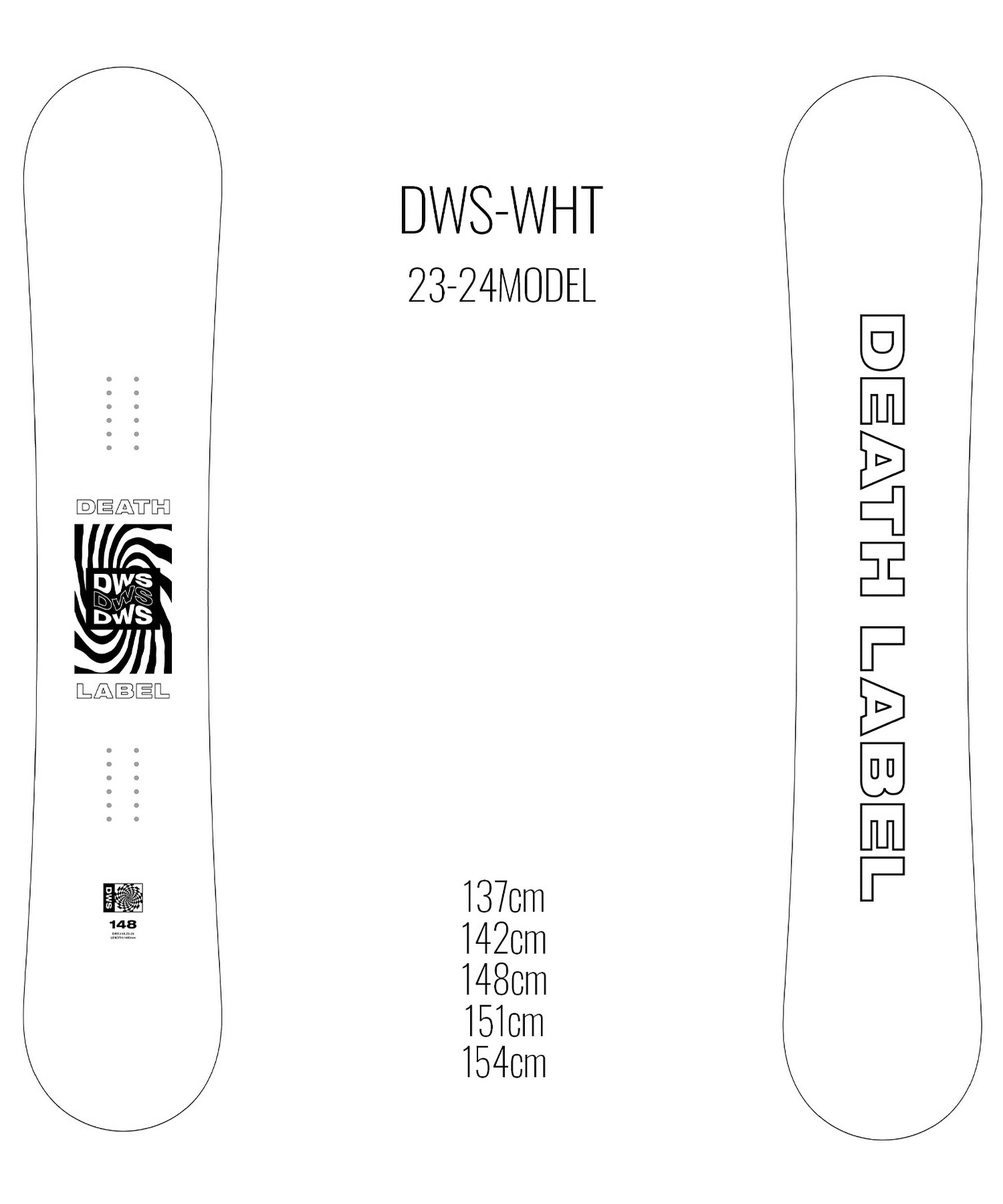 ☆スノーボード＋バインディング 2点セット DEATH LABEL デスレーベル DWS-WHT UNION ユニオン FLITE PRO 23-24モデル ムラサキスポーツ(148cm-WHITE-S)