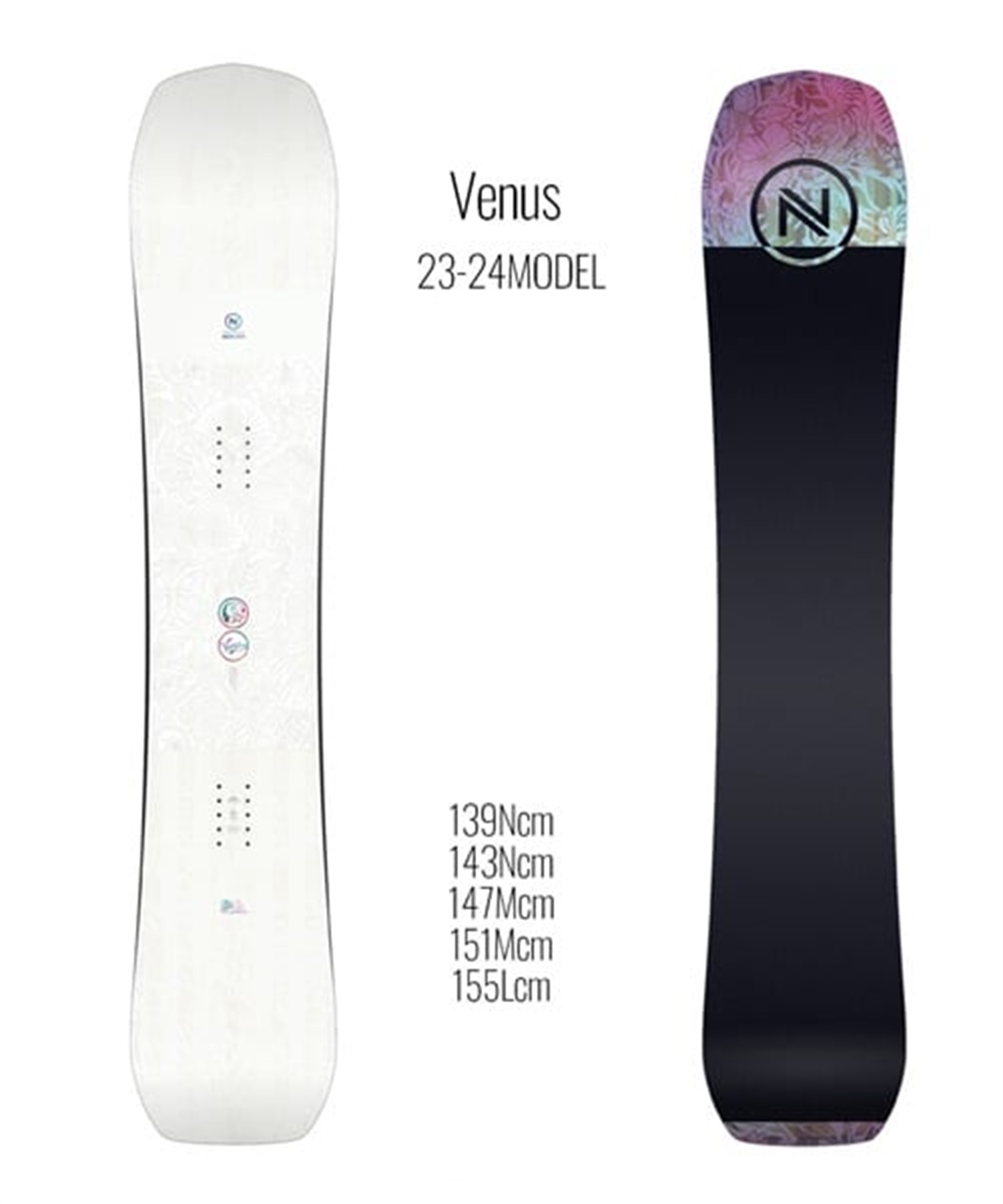 ☆スノーボード＋バインディング 2点セット NIDECKER ナイデッカー Venus SALOMON サロモン RHYTHM 23-24モデル ムラサキスポーツ(139Ncm-White-S)