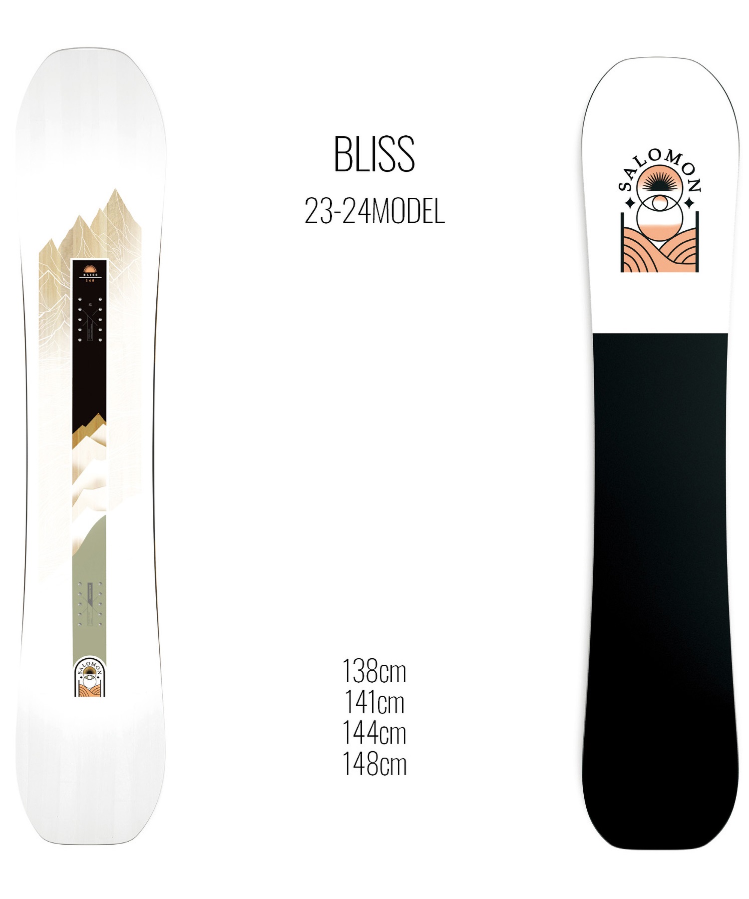 ☆スノーボード＋バインディング 2点セット SALOMON サロモン BLISS HEAD ヘッド FX MU 23-24モデル ムラサキスポーツ(148cm-WHITE-S)