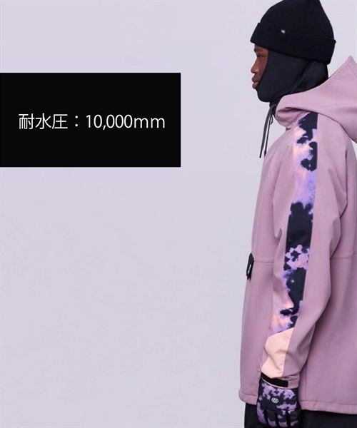 スノーボード ウェア ジャケット ユニセックス 686 シックスエイトシックス M2WCST02 WATERPROOF ANORAK 23-24モデル KK A26(DUSTYMAUVECOLORBLOCK-S)