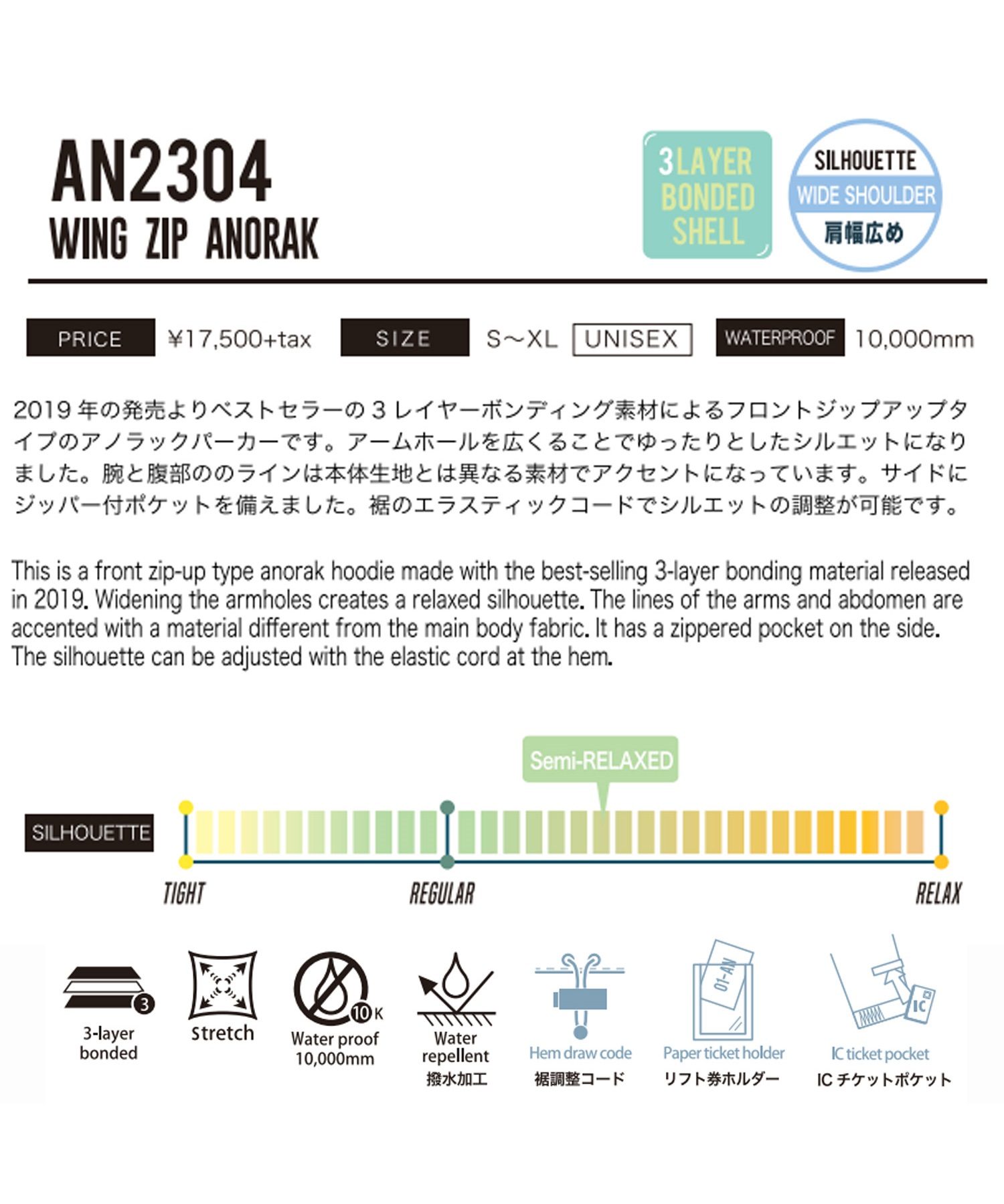 WINGZIP ANORAK - ANTHEMオフィシャルサイト