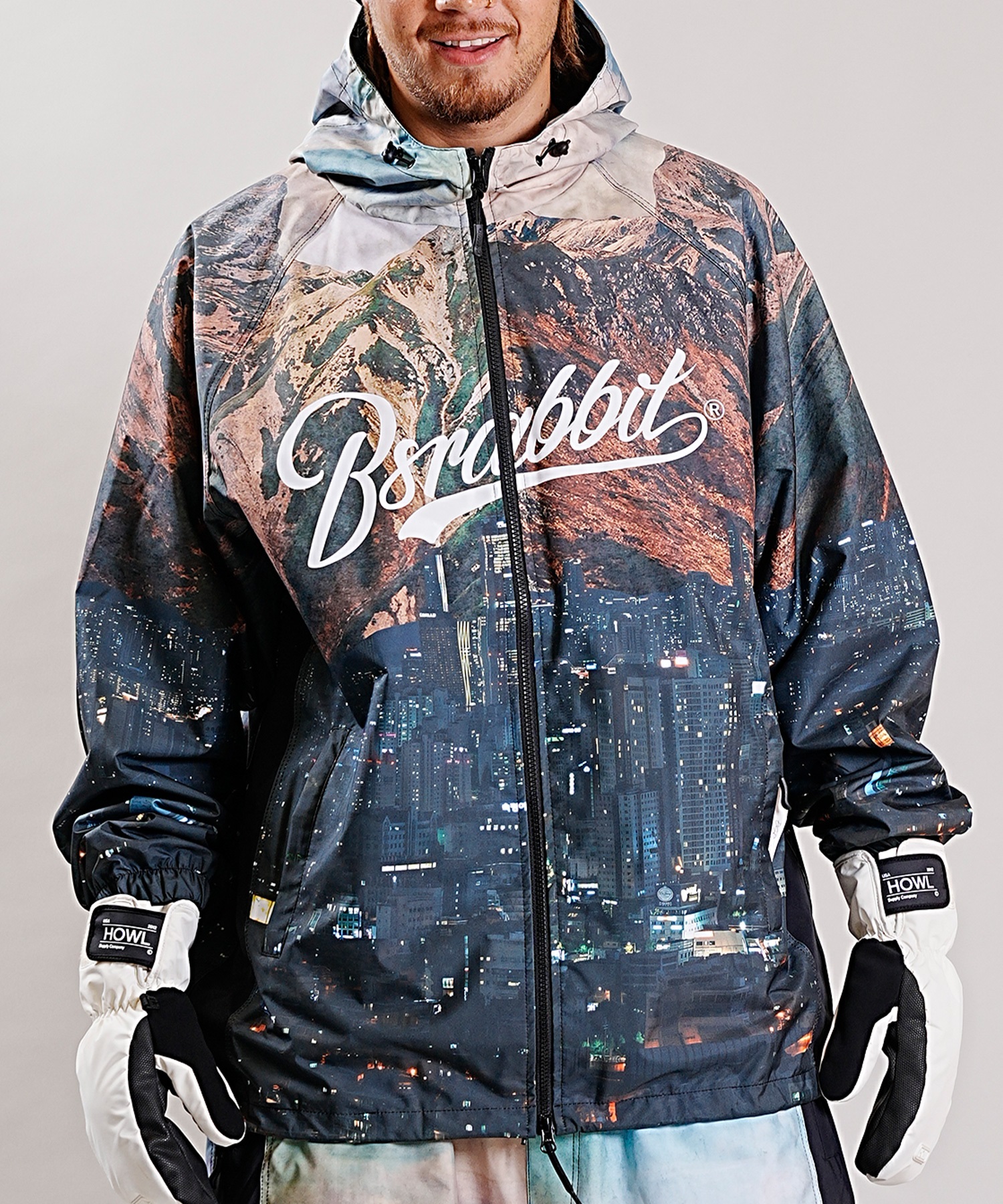 スノーボード ウェア ジャケット ユニセックス BSRABBIT ビエスラビット MOUNTAIN CITY HOODED 23-24モデル KK G21(VINTAGE-M)