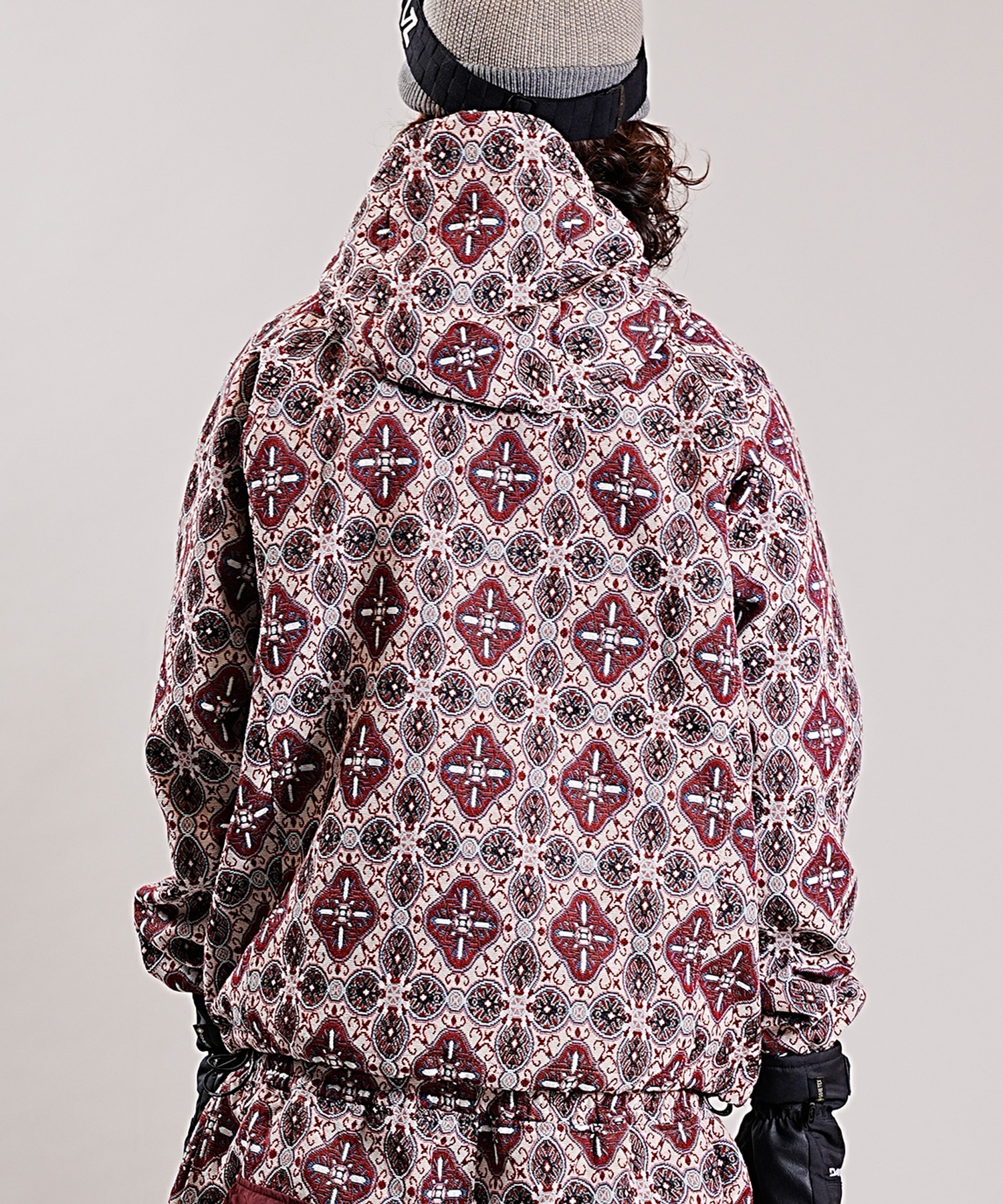 スノーボード ウェア ジャケット ユニセックス BSRABBIT ビエスラビット ETHNIC HOODED 23-24モデル KK G21(BURGUNDY-M)