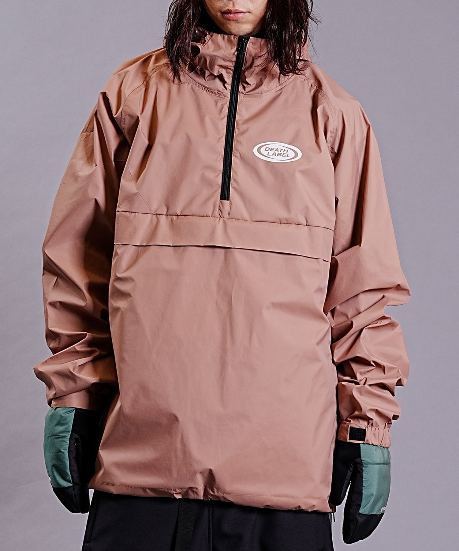 スノーボード ウェア ジャケット ユニセックス DEATHLABEL デスレーベル ANORAK JKT LOGO 23-24モデル ムラサキスポーツ KK I21(AZUKI-M)