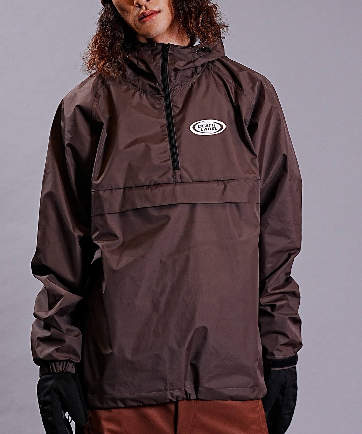 スノーボード ウェア ジャケット ユニセックス DEATHLABEL デスレーベル ANORAK JKT LOGO 23-24モデル ムラサキスポーツ KK I21(BROWN-M)