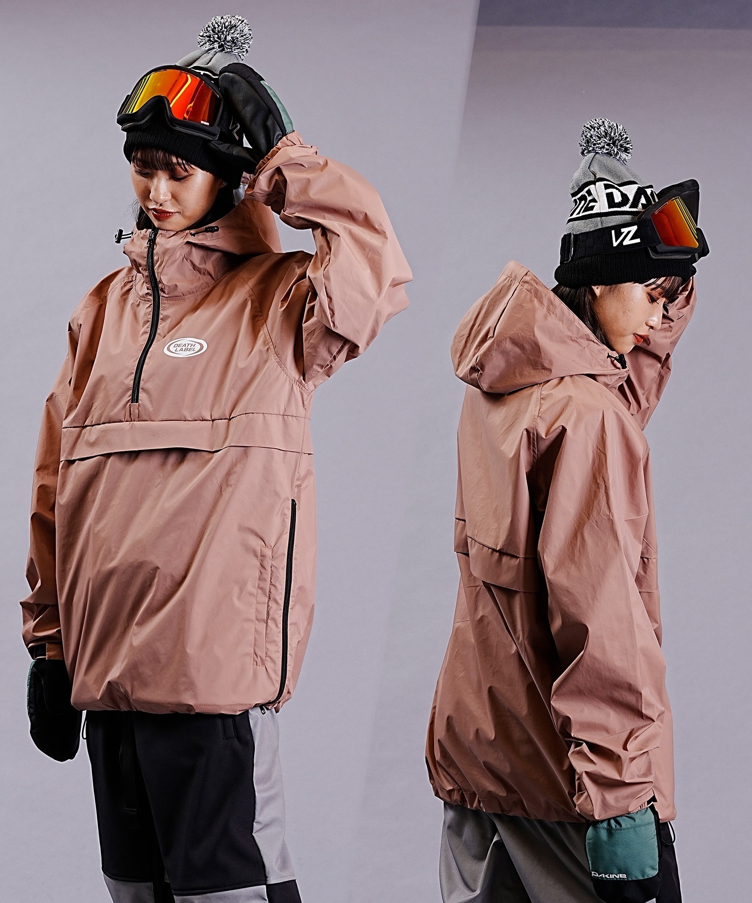 スノーボード ウェア ジャケット ユニセックス DEATHLABEL デスレーベル ANORAK JKT LOGO 23-24モデル ムラサキスポーツ KK I21(BROWN-M)