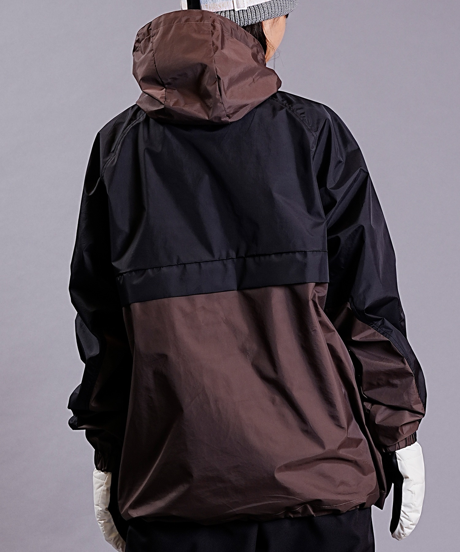 スノーボード ウェア ジャケット ユニセックス DEATHLABEL デスレーベル ANORAK JKT TWOTONE 23-24モデル ムラサキスポーツ KK I21(BLKGREY-M)