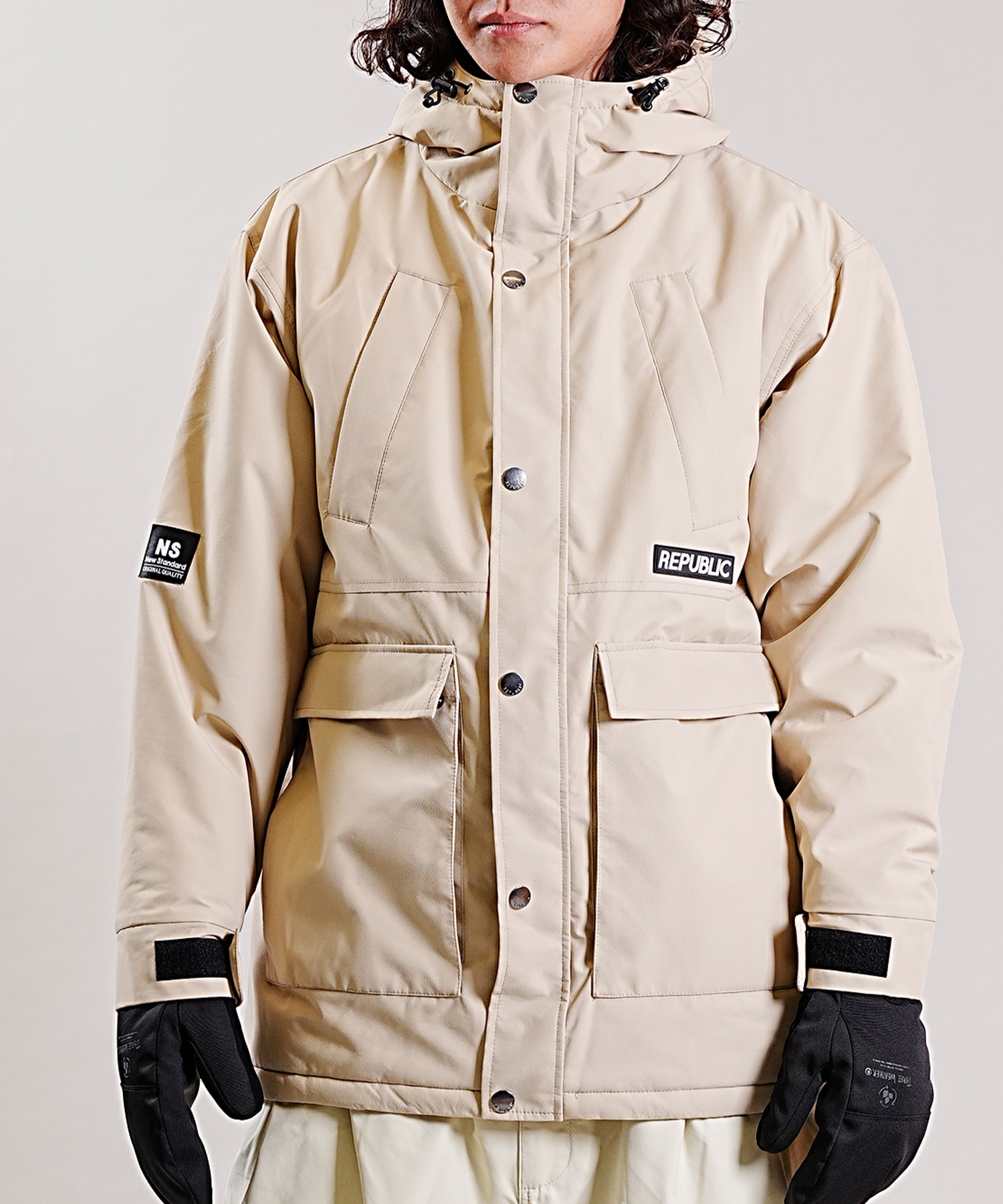 REPUBLIC リパブリック スノーボード ウェア ジャケット ユニセックス NAUGHTY MOUNTAIN PARKA 23-24モデル KK H5(Khaki-S)