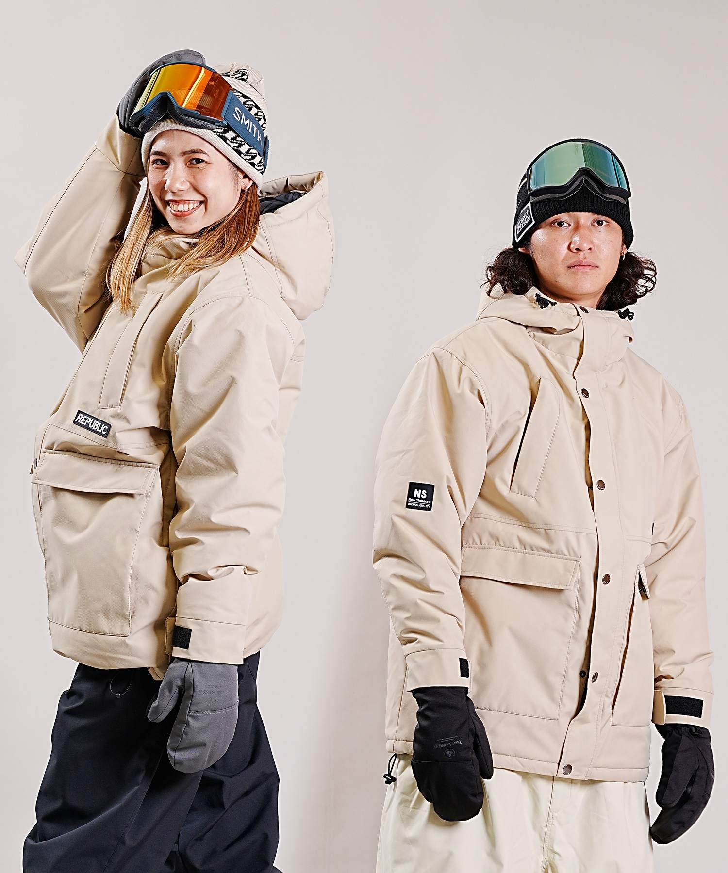 REPUBLIC リパブリック スノーボード ウェア ジャケット ユニセックス NAUGHTY MOUNTAIN PARKA 23-24モデル KK H5(Khaki-S)