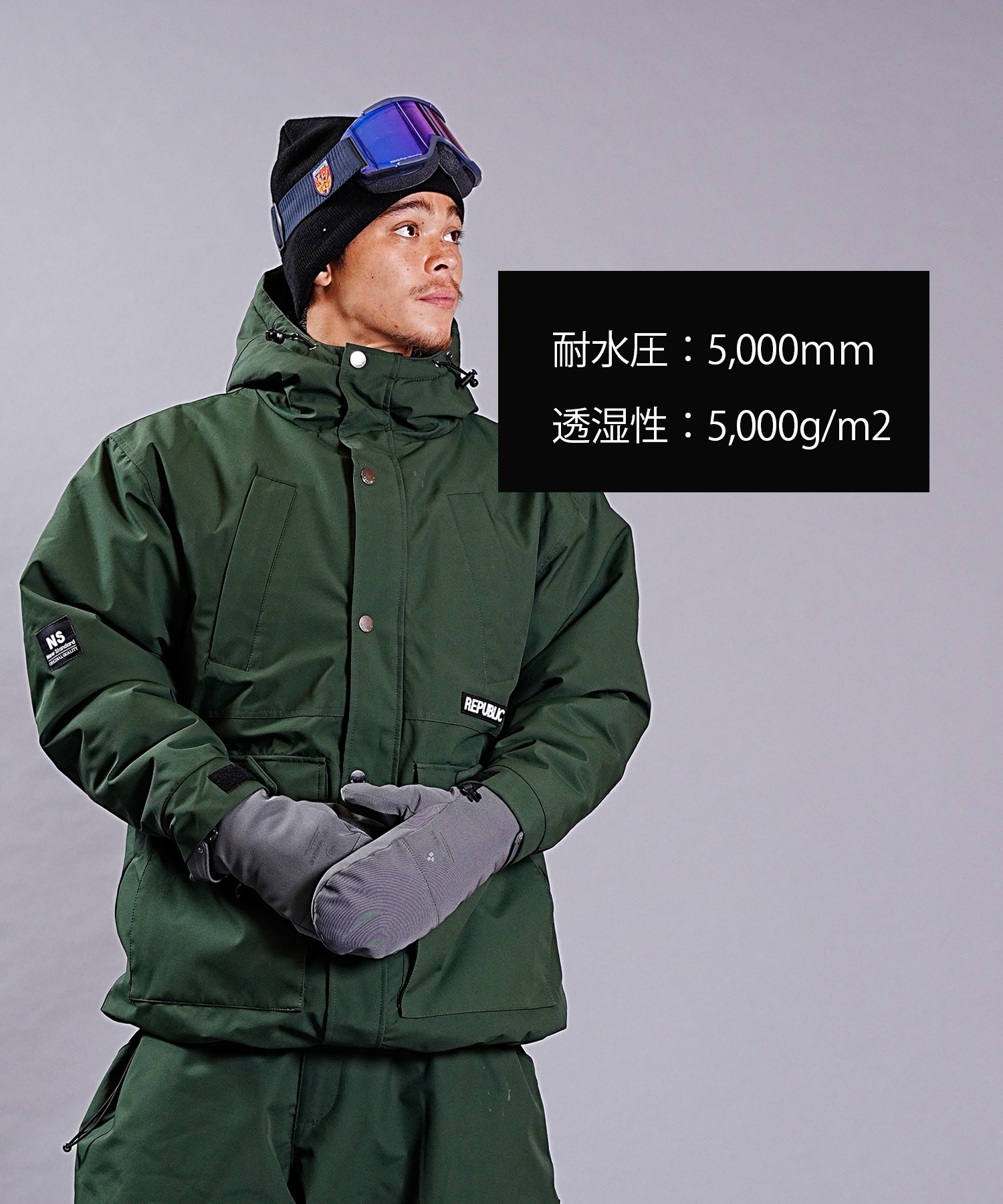 REPUBLIC リパブリック スノーボード ウェア ジャケット ユニセックス NAUGHTY MOUNTAIN PARKA 23-24モデル KK H5(Moss-S)