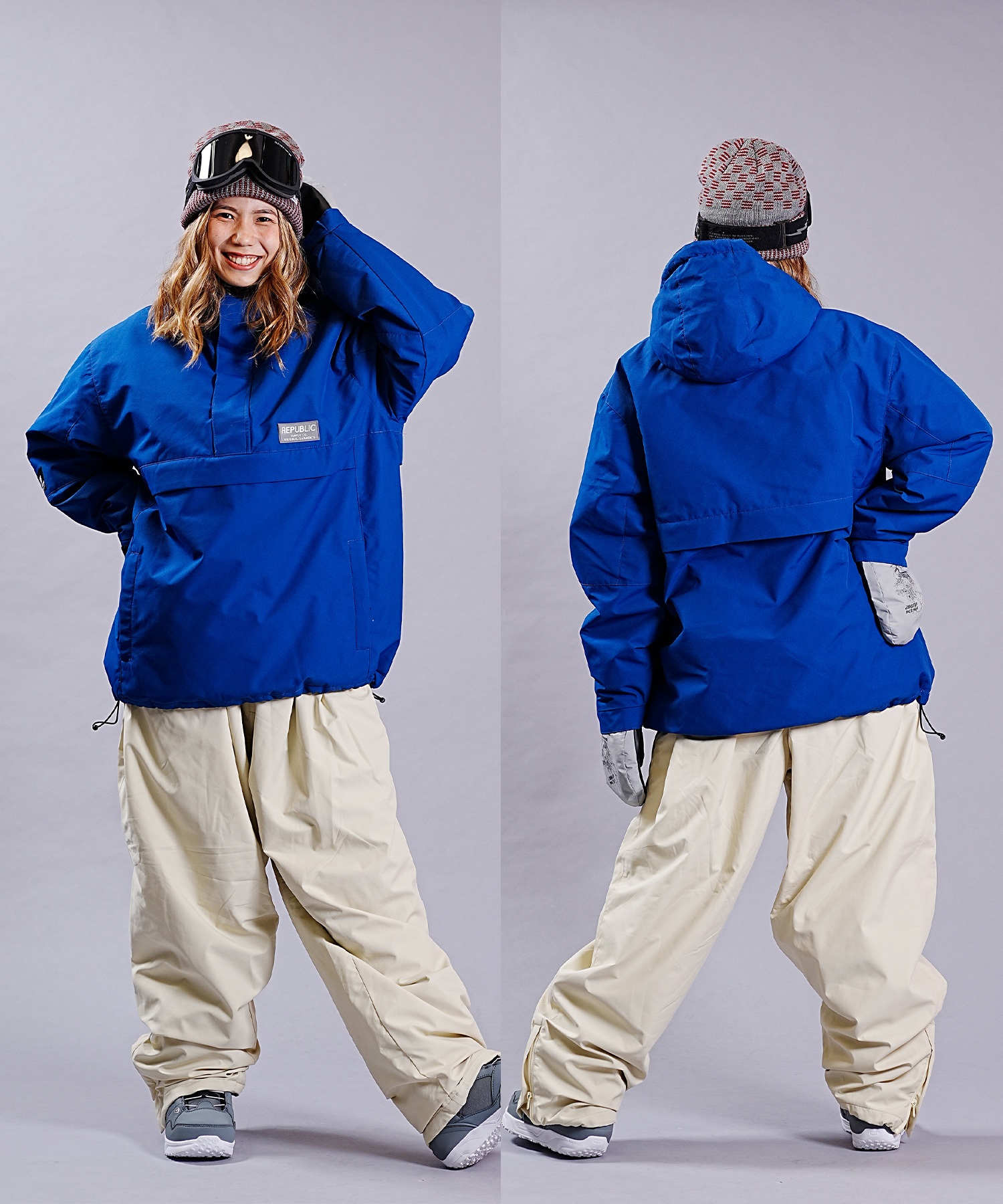 REPUBLIC リパブリック スノーボード ウェア ジャケット ユニセックス TRAIL PULLOVER JACKET 23-24モデル KK H5(Blue-S)