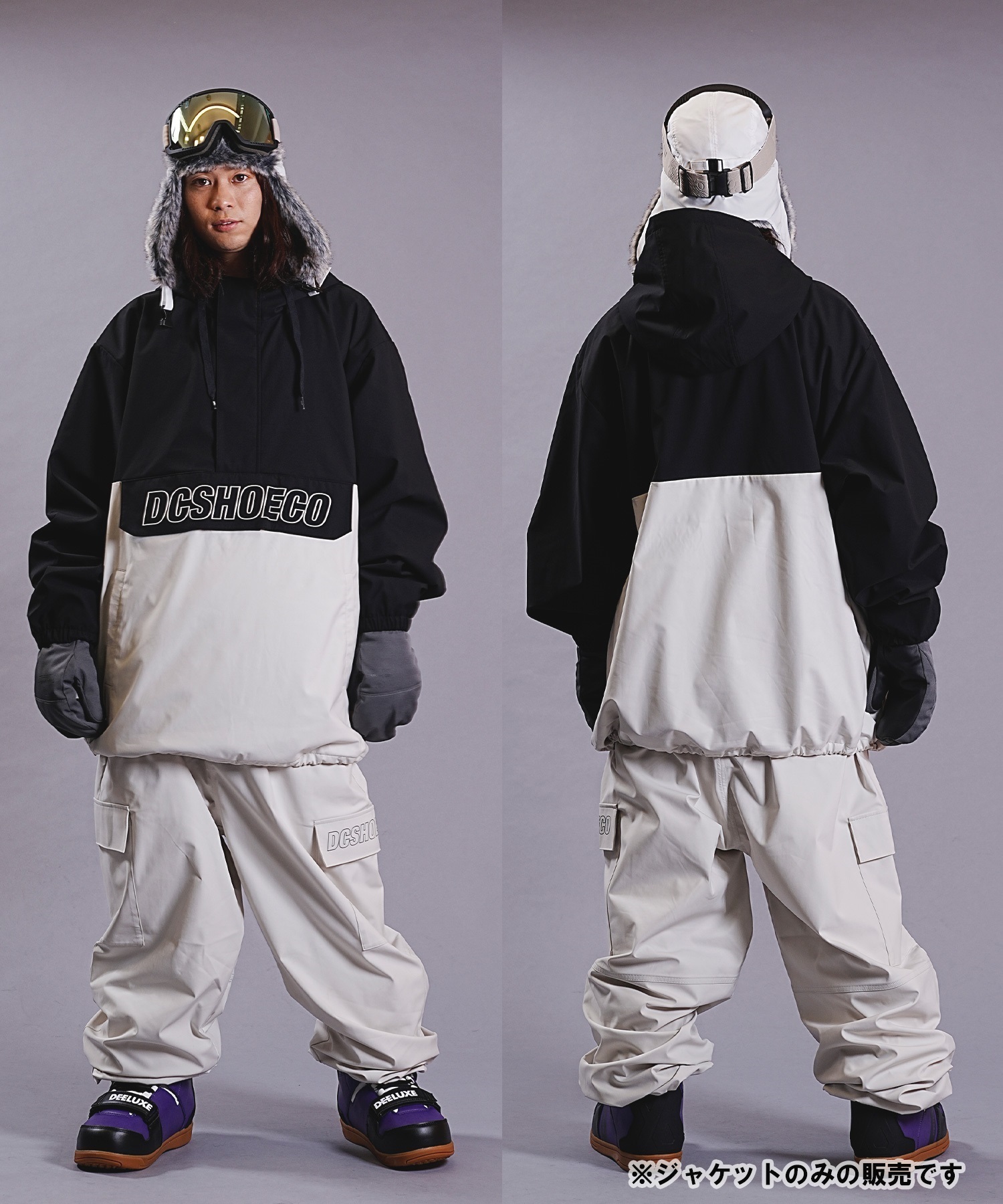 スノーボード ウェア ジャケット ユニセックス DC ディーシー 23 DC SNOW ANORAK 23 DC SNOW ANORAK 23-24モデル ムラサキスポーツ KX J13(WHT-S)