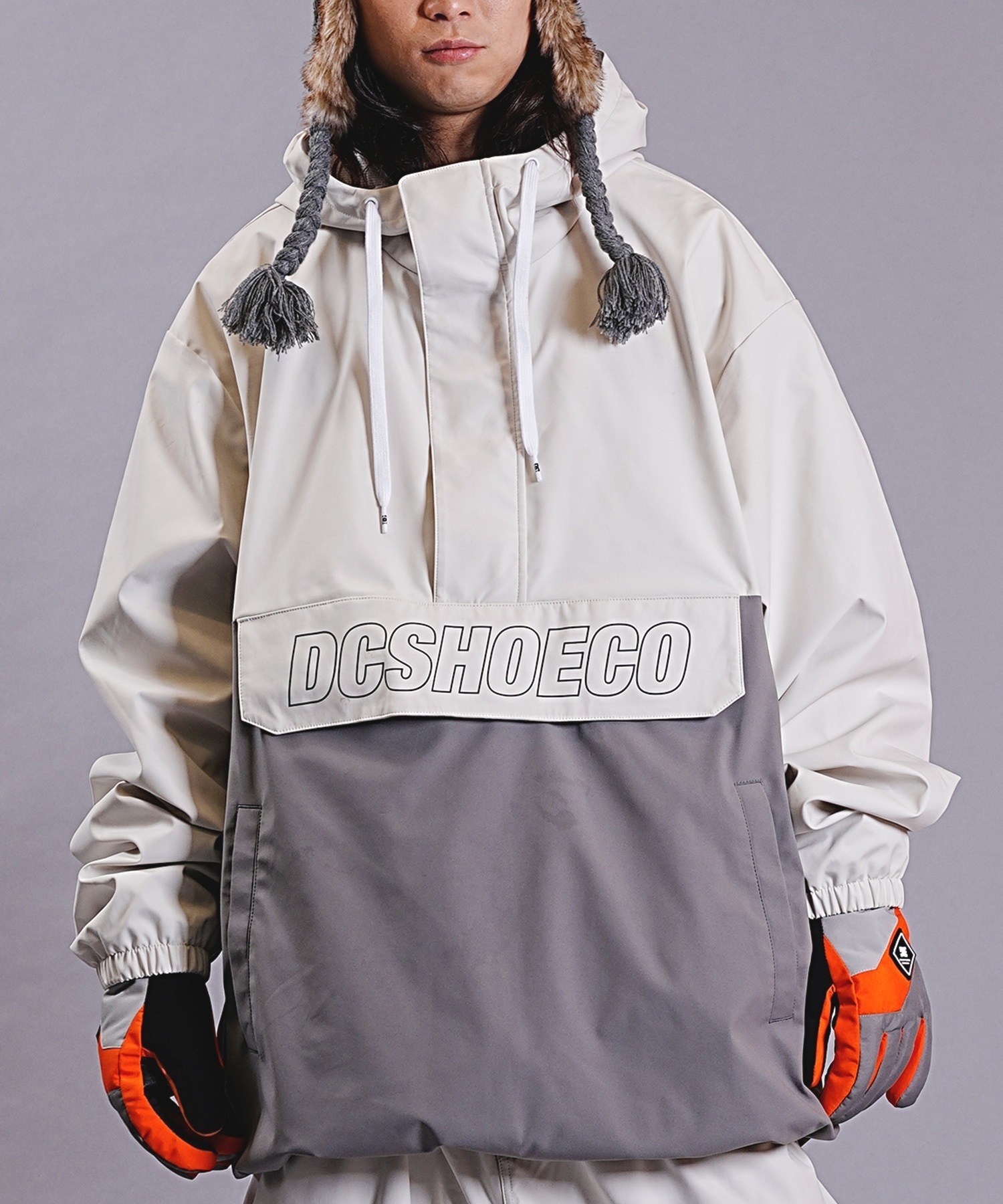 スノーボード ウェア ジャケット ユニセックス DC ディーシー 23 DC SNOW ANORAK 23 DC SNOW ANORAK 23-24モデル ムラサキスポーツ KX J13(WHT-S)