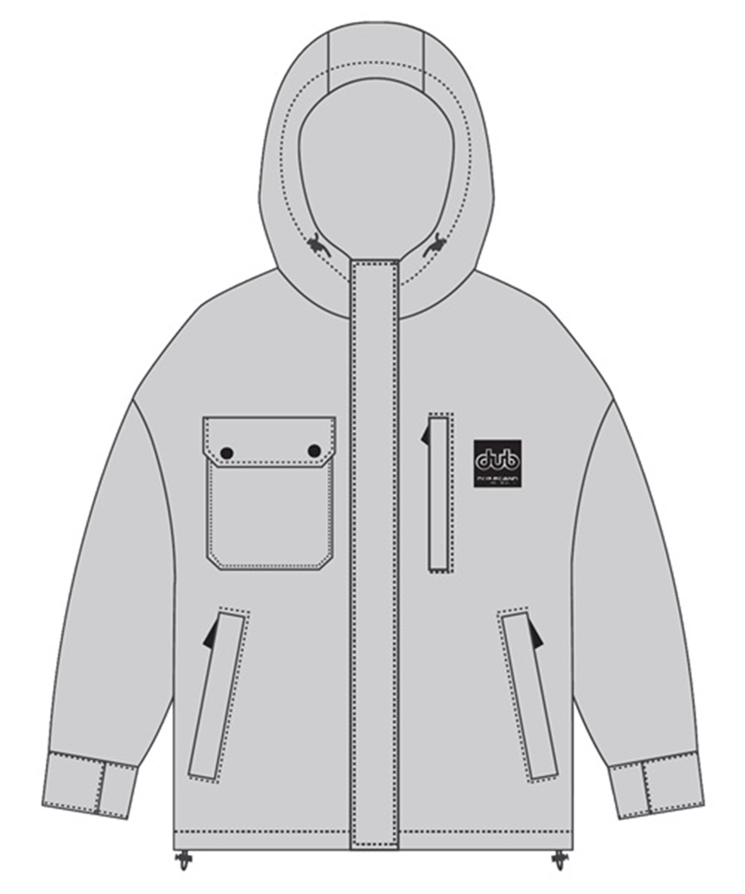 スノーボード ウェア ジャケット ユニセックス DUB ダブ BATTING ZIP UP 23-24モデル ムラサキスポーツ KX G29(OLIVE-M)