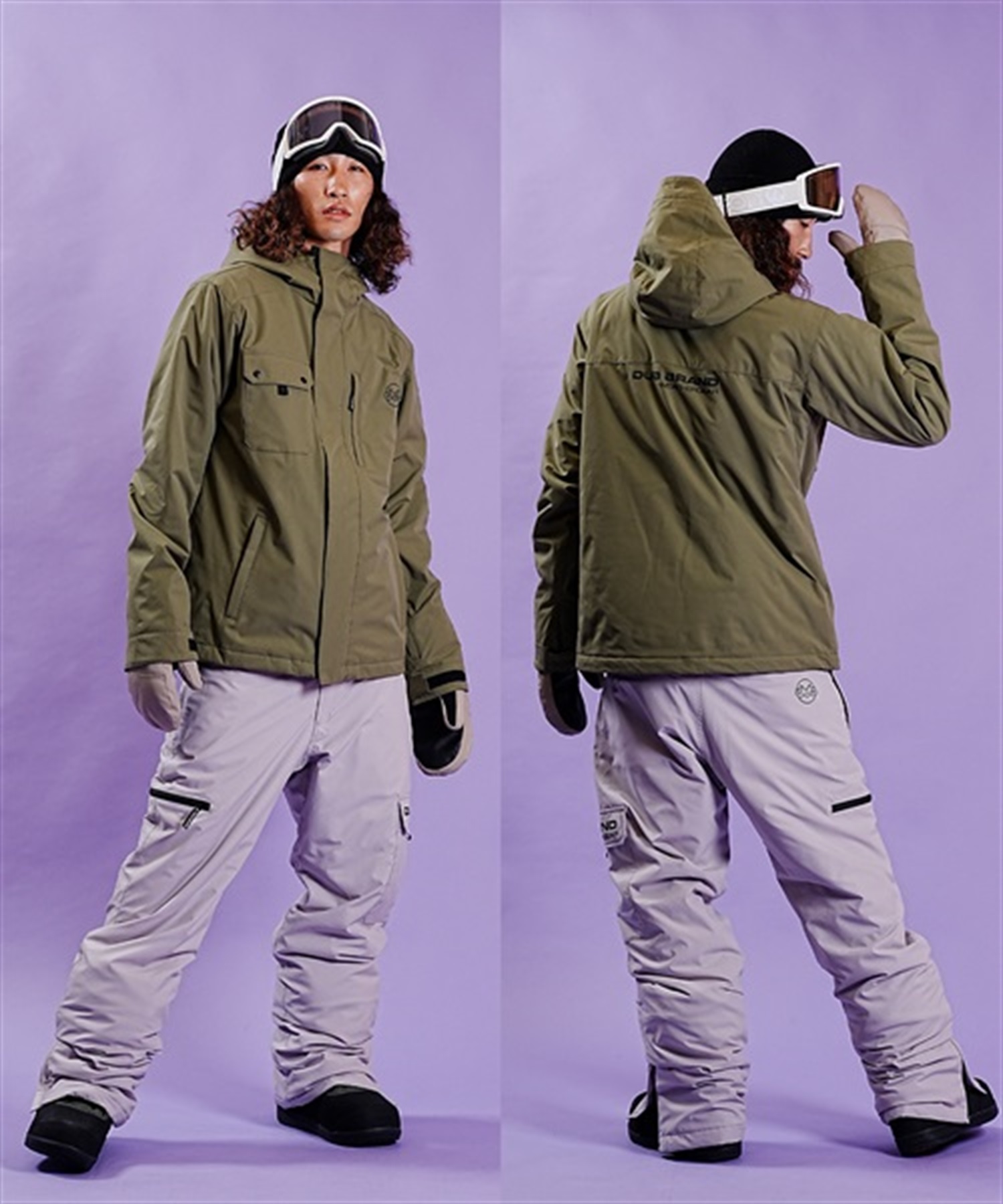 スノーボード ウェア ジャケット ユニセックス DUB ダブ BATTING ZIP UP 23-24モデル ムラサキスポーツ KX G29(OLIVE-M)