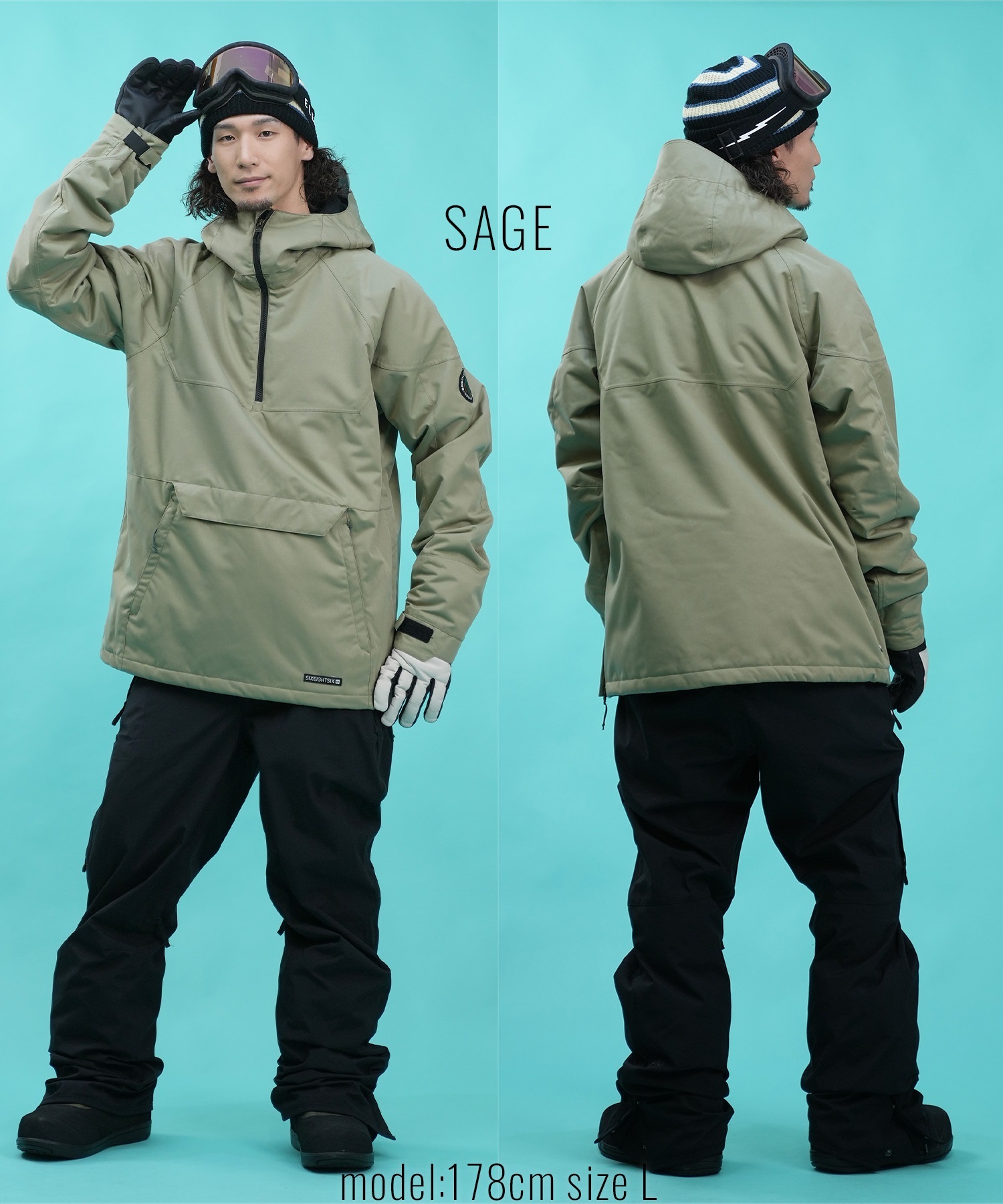 【早期購入/店頭受取対象外】686 シックスエイトシックス RENEWAL INSULATED ANORAK ユニセックス スノーボード ウェア ジャケット 24-25モデル M2W116 LL(SAGE-S)