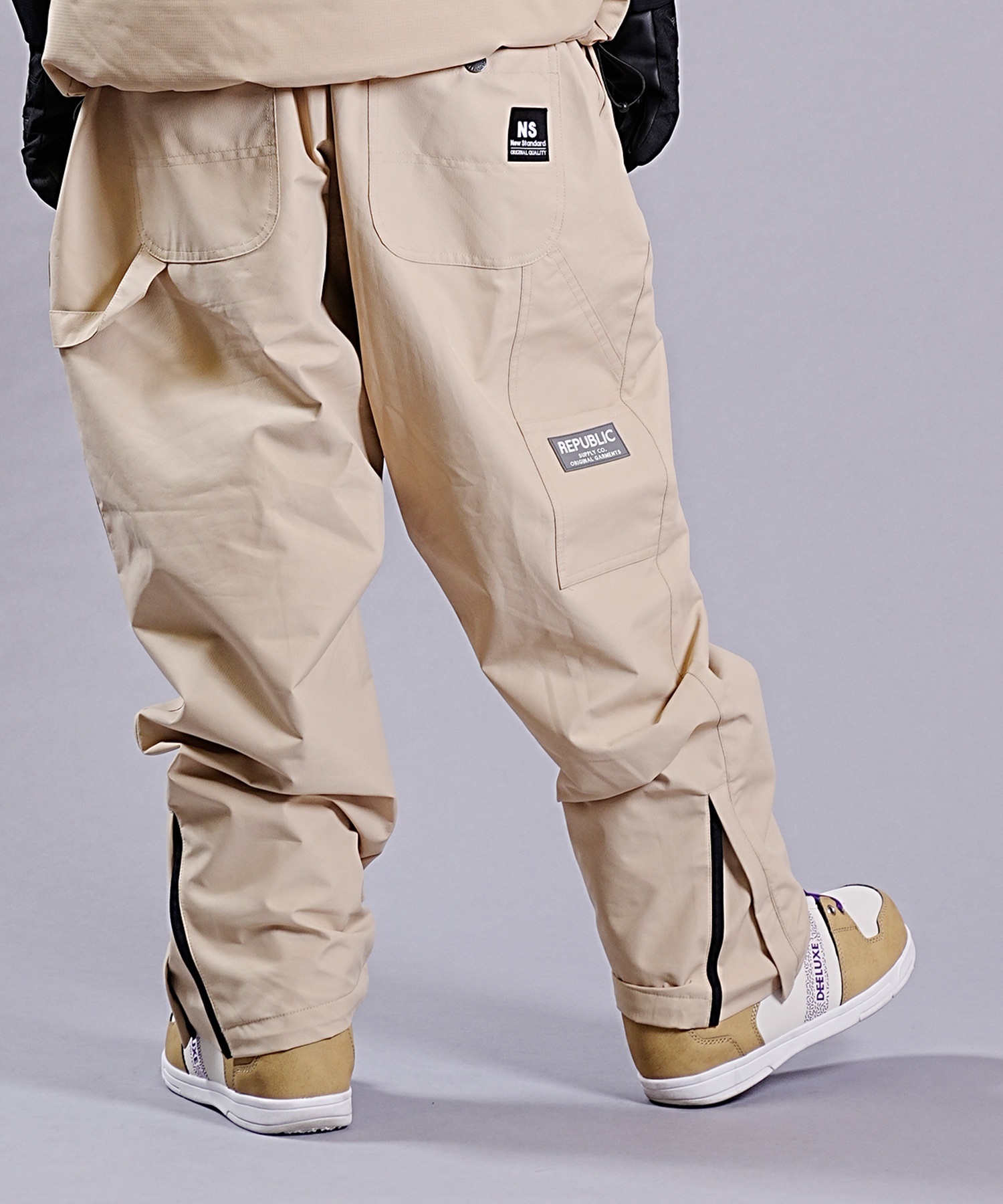 REPUBLIC リパブリック スノーボード ウェア パンツ ユニセックス WIDE PAINTER PANTS 23-24モデル KK H5(Brown-S)