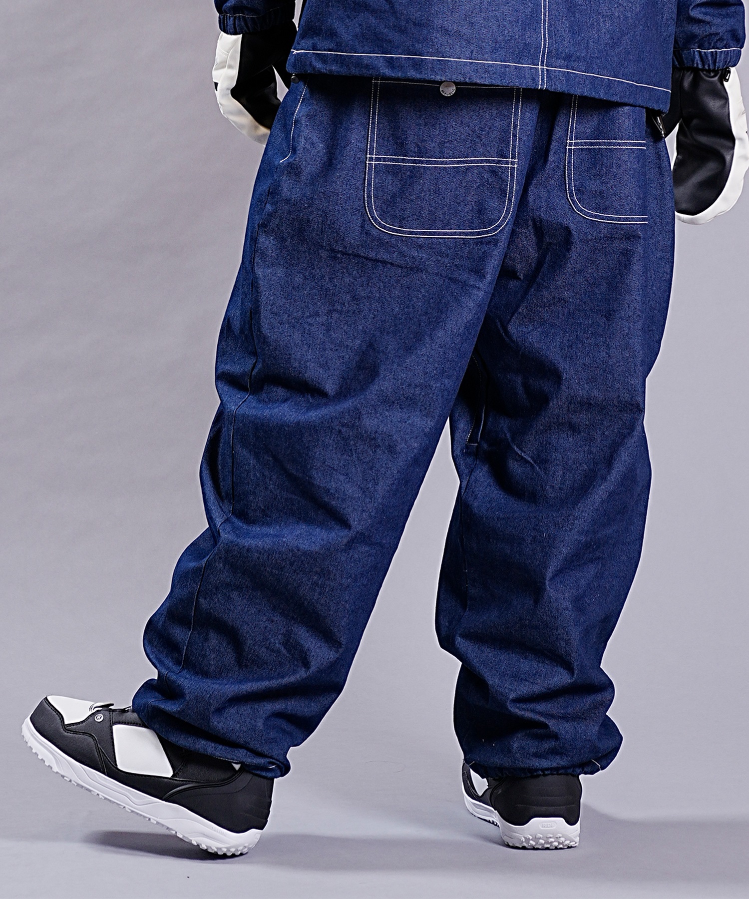 REPUBLIC リパブリック スノーボード ウェア パンツ ユニセックス BAGGY DENIM PANTS 23-24モデル KK H5(Black-S)