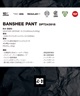 セットアイテム対象  DC ディーシー スノーボード ウェア パンツ ユニセックス PT BANSHEE DPT243918 ムラサキスポーツ 24-25モデル LX B1(KVJ0-S)