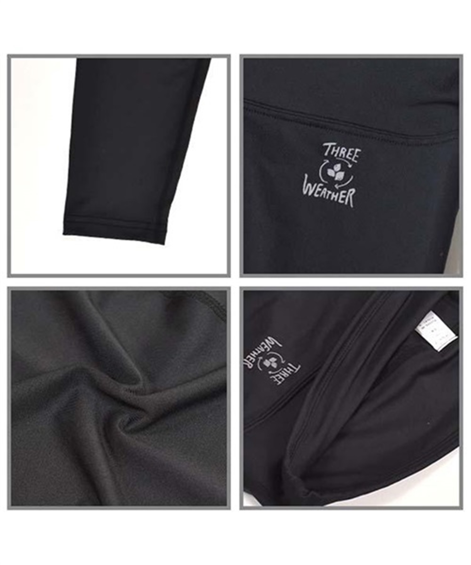 スノーボード インナーウェア THREE WEATHER スリーウェザー BASE LAYER SLEEVE T TW-BLT102 22-23モデル メンズ ムラサキスポーツ JJ L26(BLACK-M)