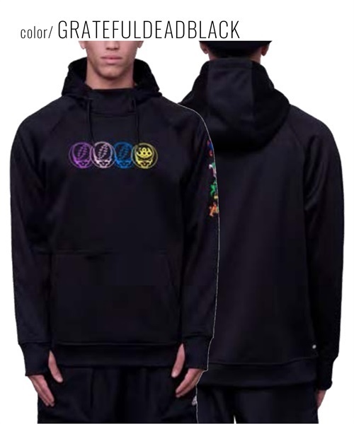 スノーボード ウェア フーディー ユニセックス 686 M3WNCS112 BONDED FLEECE PULLOVER HOODY 23-24モデル KK A26(GRATEFULDEADBLACK-M)