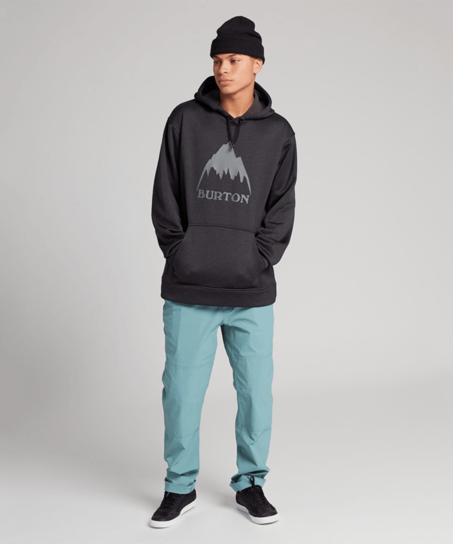 スノーボード ウェア インナー パーカー ユニセックス BURTON バートン Oak Pullover Hoodie 23-24モデル KK C19(TrueBlackHeather-S)