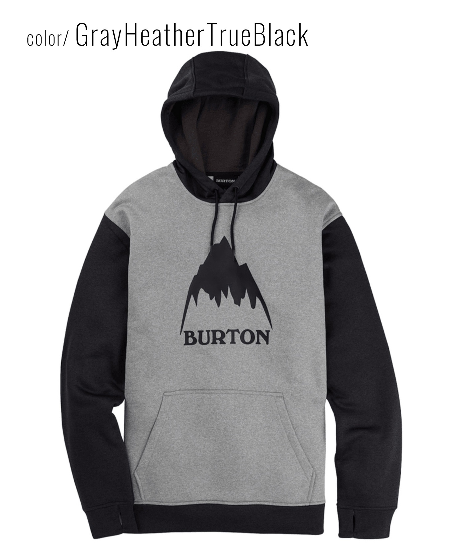 スノーボード ウェア インナー パーカー ユニセックス BURTON バートン Oak Pullover Hoodie 23-24モデル KK C19(GrayHeatherTrueBlack-S)