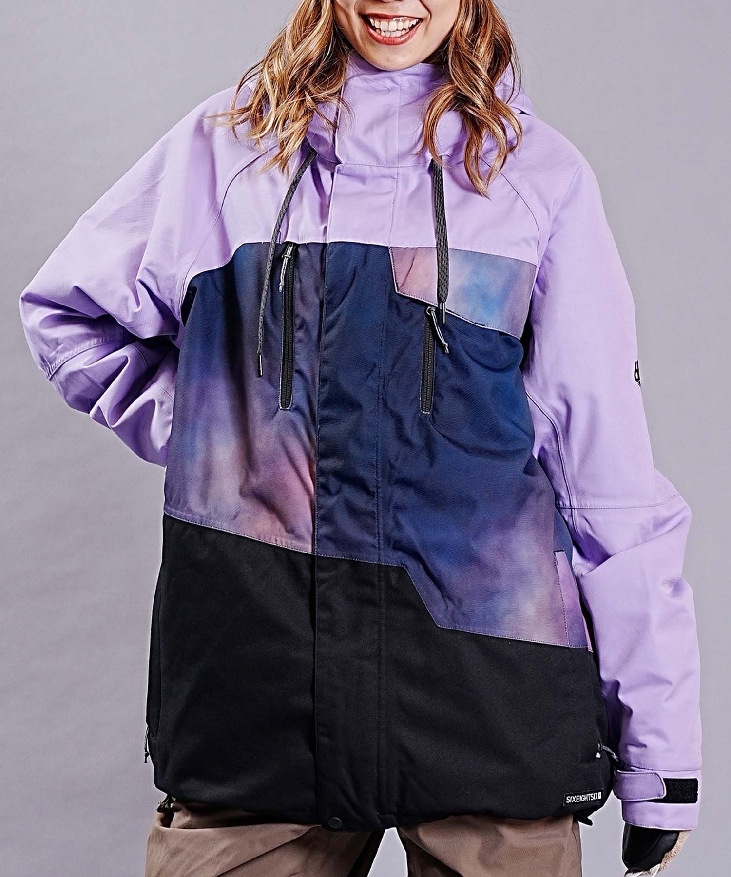 ☆スノーボードウェア 2点セット ジャケット パンツ 上下 686 シックスエイトシックス M2W115 GEO INSULATED KCR213 STANDARD PT(【Jacket】VIOLETCOLORBLK-M-【Pants】BLACK-S)