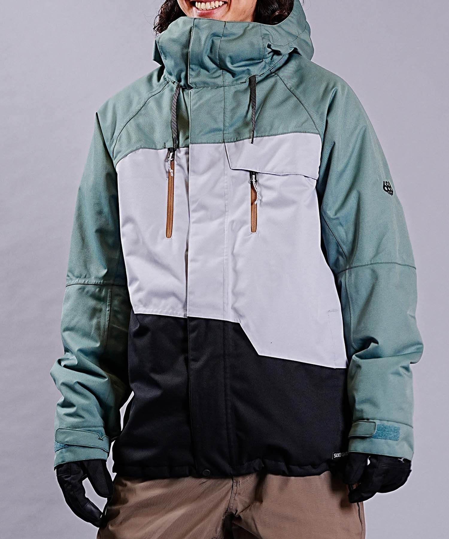 ☆スノーボードウェア 2点セット ジャケット パンツ 上下 686 シックスエイトシックス M2W115 GEO INSULATED KCR213 STANDARD PT(【Jacket】BIRCHWASHCOLORBLK-S-【Pants】BLACK-S)