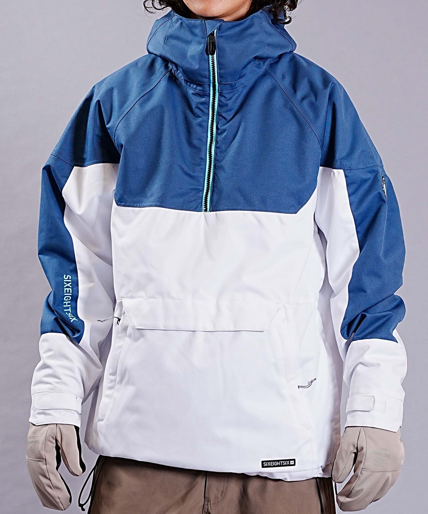 ☆スノーボードウェア 2点セット ジャケット パンツ 上下 686 シックスエイトシックス M2W116 RENEWAL INSULATED KCR213 STANDARD PT(【Jacket】WHITEORIONBLUE-XL-【Pants】BLACK-S)