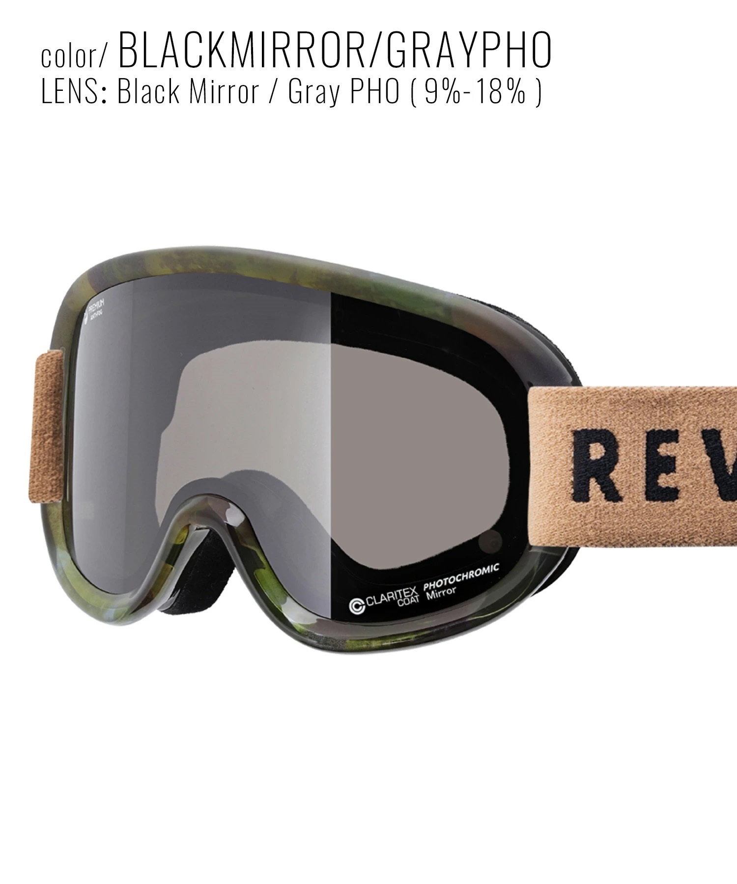 スノーボード ゴーグル ユニセックス REVOLT リボルト 平面レンズ 調光レンズ SUPER LIGHT FRAME ムラサキスポーツ 23-24モデル KK L8(BROWNMIRROR/CLEARPHO-F)