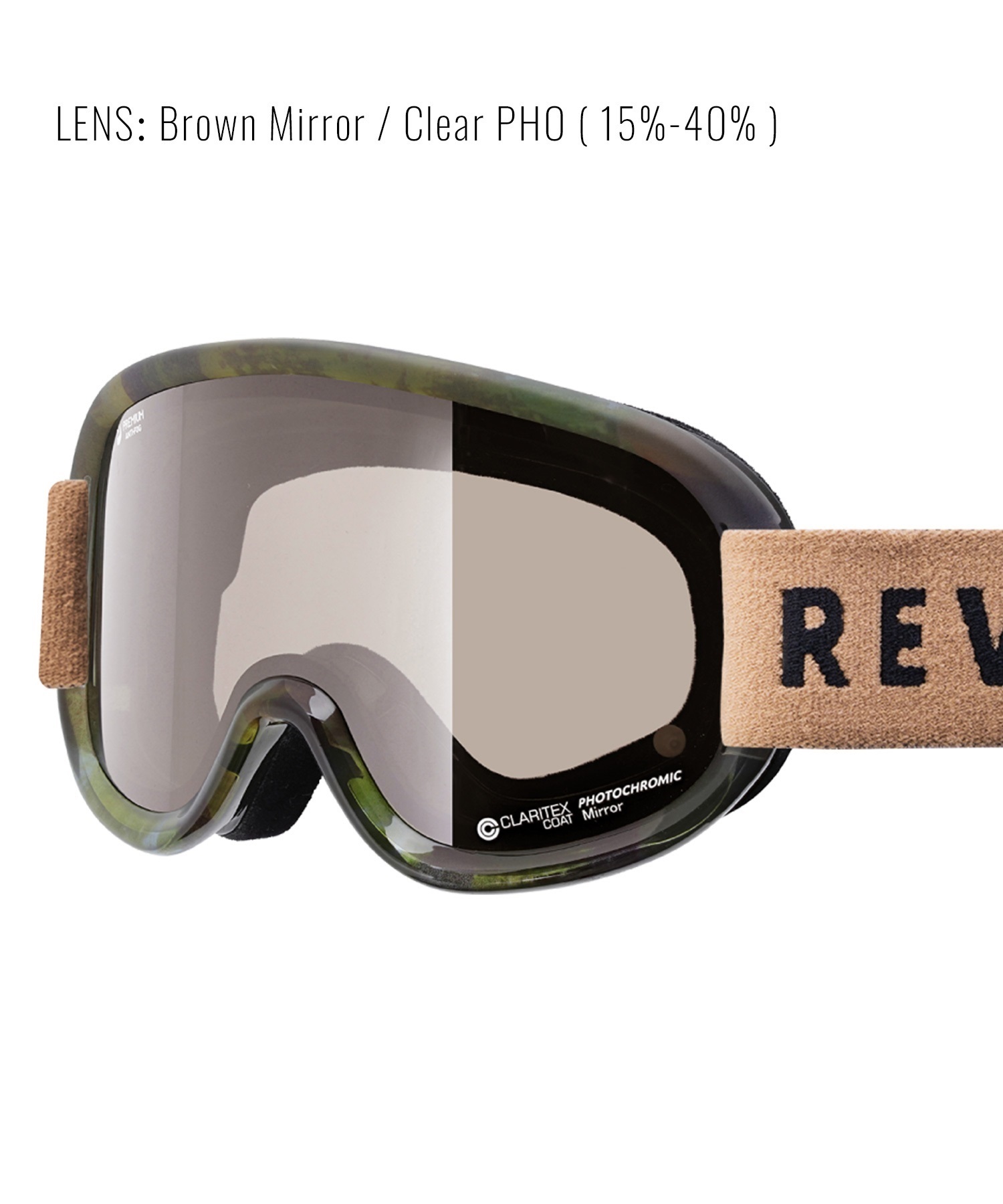 スノーボード ゴーグル ユニセックス REVOLT リボルト 平面レンズ 調光レンズ SUPER LIGHT FRAME ムラサキスポーツ 23-24モデル KK L8(BROWNMIRROR/CLEARPHO-F)