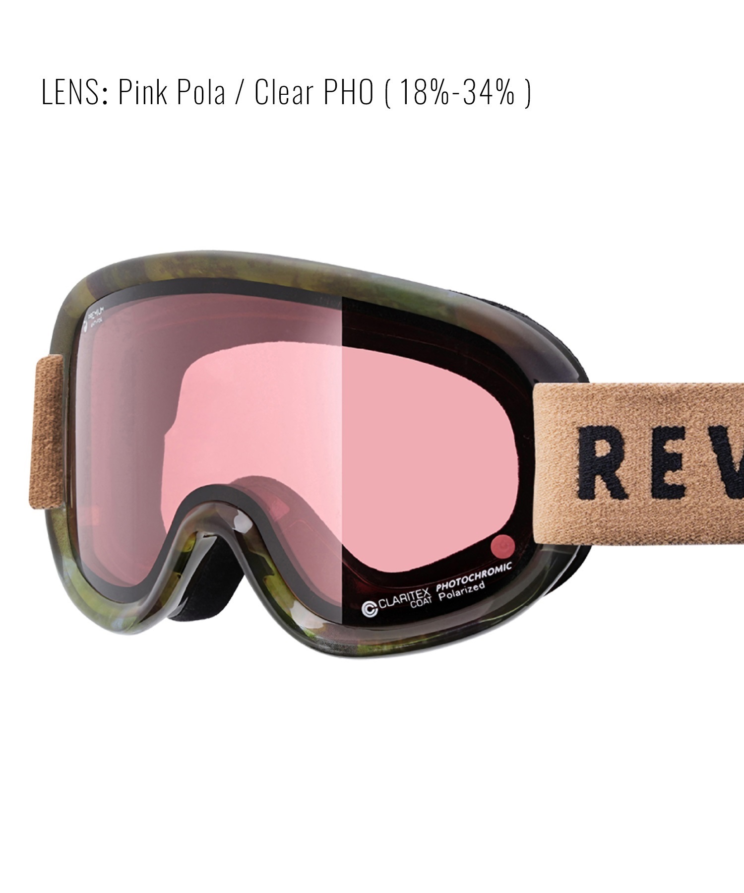 スノーボード ゴーグル ユニセックス REVOLT リボルト 平面レンズ 調光レンズ SUPER LIGHT FRAME ムラサキスポーツ 23-24モデル KK L8(PINKPOLA/CLEARPHO-F)