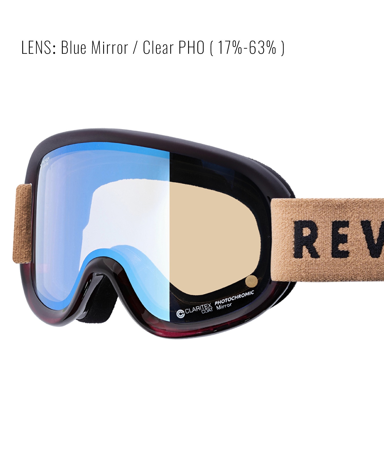 スノーボード ゴーグル ユニセックス REVOLT リボルト 平面レンズ 調光レンズ SUPER LIGHT FRAME ムラサキスポーツ 23-24モデル KK L8(CLEAR/CLEARPHO-F)