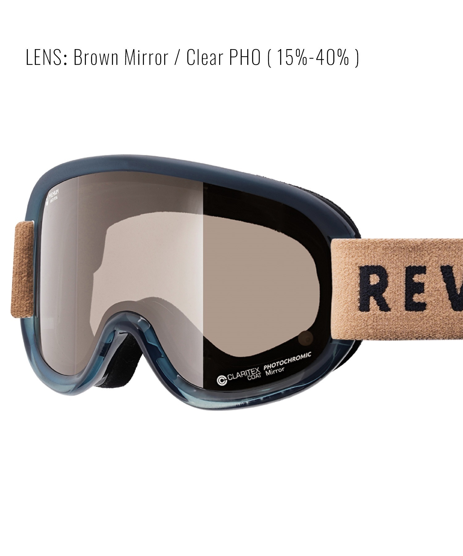 スノーボード ゴーグル ユニセックス REVOLT リボルト 平面レンズ 調光レンズ SUPER LIGHT FRAME ムラサキスポーツ 23-24モデル KK L8(BROWNMIRROR/CLEARPHO-F)