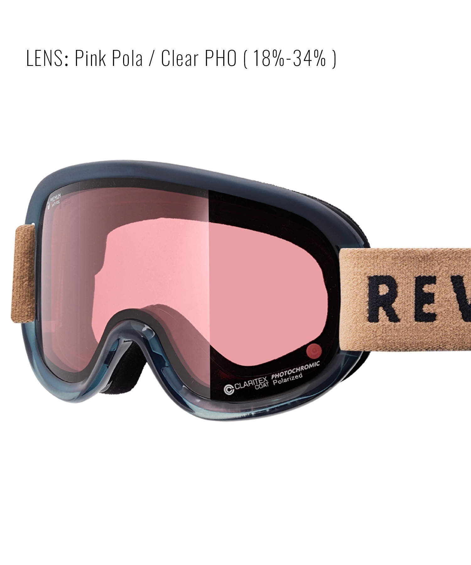 スノーボード ゴーグル ユニセックス REVOLT リボルト 平面レンズ 調光レンズ SUPER LIGHT FRAME ムラサキスポーツ 23-24モデル KK L8(PINKPOLA/CLEARPHO-F)