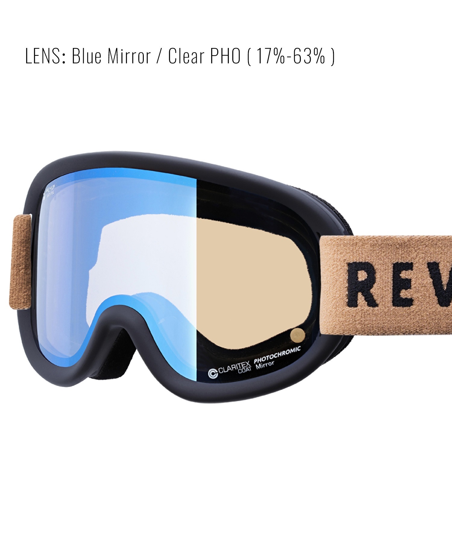 スノーボード ゴーグル ユニセックス REVOLT リボルト 平面レンズ 調光レンズ SUPER LIGHT FRAME ムラサキスポーツ 23-24モデル KK L8(BLACKMIRROR/GRAYPHO-F)