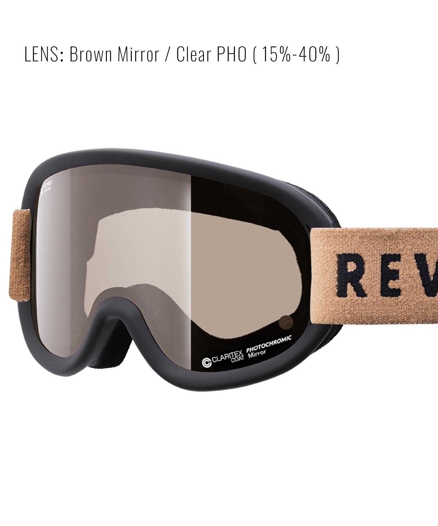 スノーボード ゴーグル ユニセックス REVOLT リボルト 平面レンズ 調光レンズ SUPER LIGHT FRAME ムラサキスポーツ 23-24モデル KK L8(BROWNMIRROR/CLEARPHO-F)