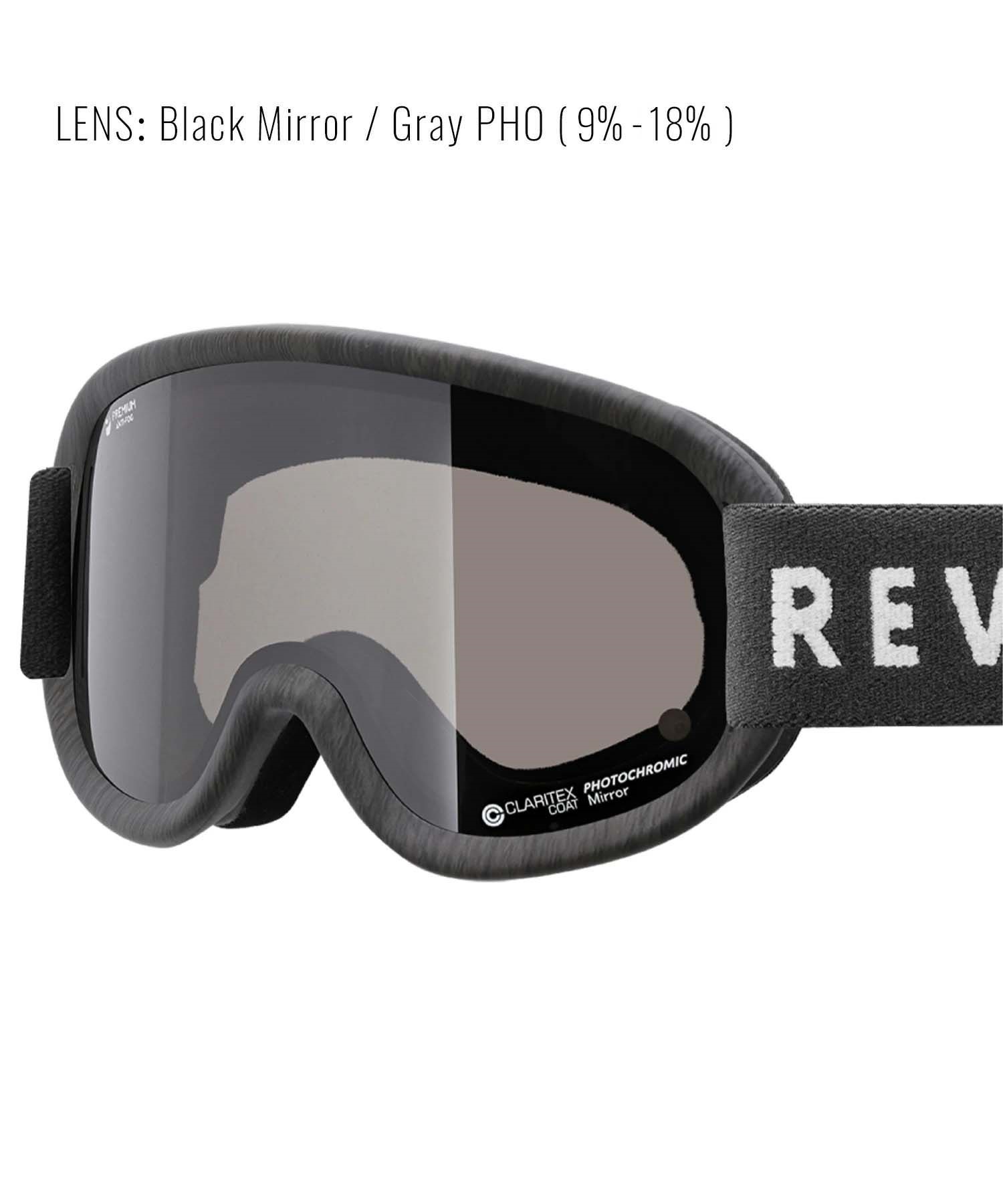 スノーボード ゴーグル ユニセックス REVOLT リボルト 平面レンズ 調光レンズ SUPER LIGHT FRAME ムラサキスポーツ 23-24モデル KK L8(BLACKMIRROR/GRAYPHO-F)