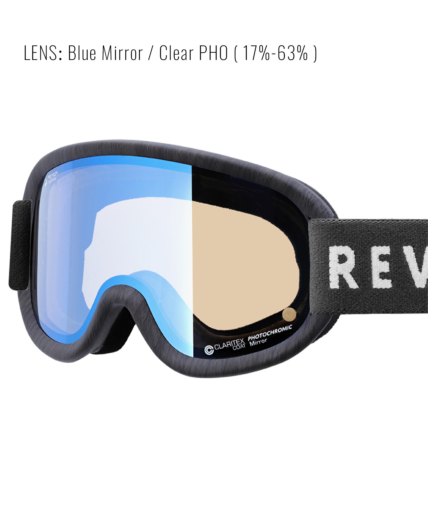 スノーボード ゴーグル ユニセックス REVOLT リボルト 平面レンズ 調光レンズ SUPER LIGHT FRAME ムラサキスポーツ 23-24モデル KK L8(BLACKMIRROR/GRAYPHO-F)